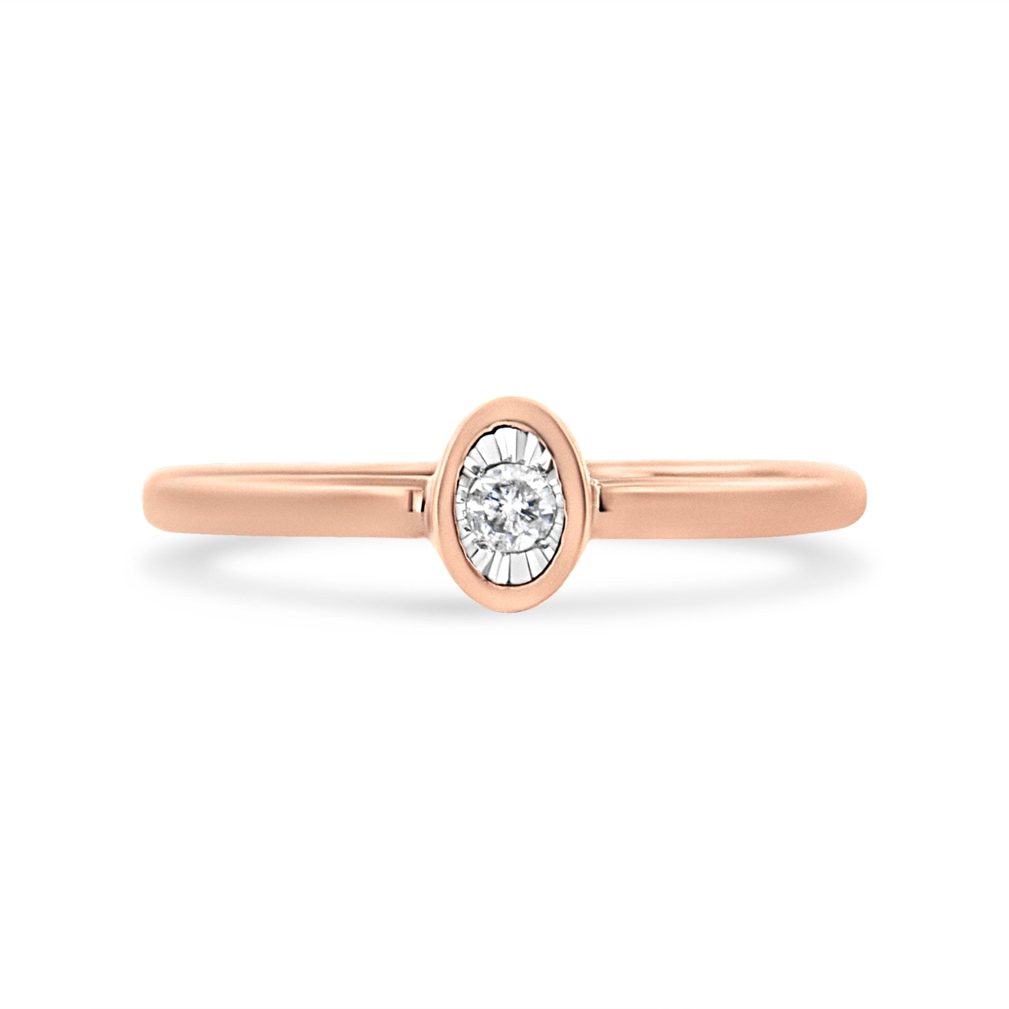 14K Rose Gold Plated .925 Sterling Silver 1/20 Cttw Miracle Set Diamond Ring (J - K Color, I1 - I2 Clarity) - Tuesday Morning - Rings