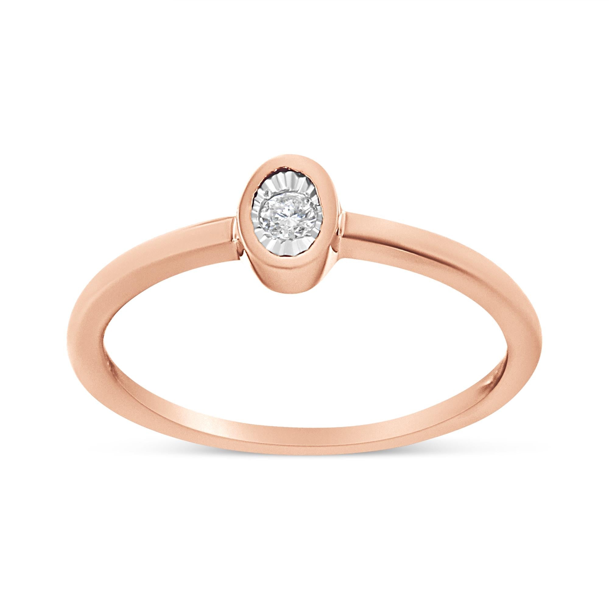 14K Rose Gold Plated .925 Sterling Silver 1/20 Cttw Miracle Set Diamond Ring (J - K Color, I1 - I2 Clarity) - Tuesday Morning - Rings