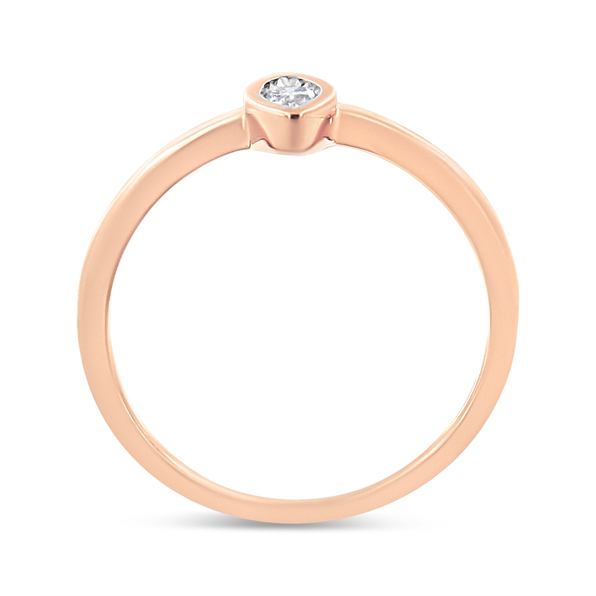 14K Rose Gold Plated .925 Sterling Silver Miracle Set Diamond Accent Pear Shape Promise Ring (J - K Color, I1 - I2 Clarity) - Tuesday Morning - Rings