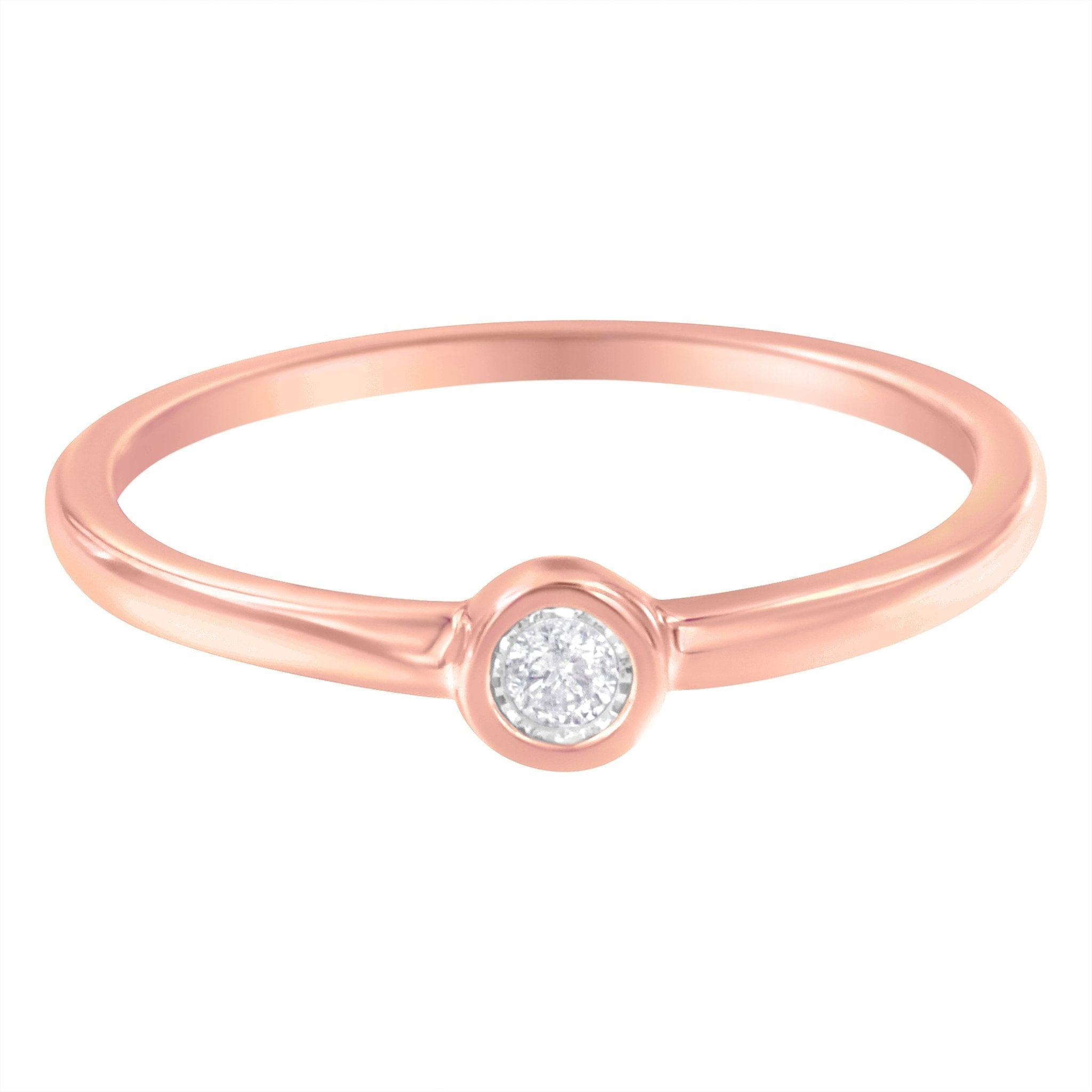 14K Rose Gold Plated .925 Sterling Silver Miracle Set Diamond Ring (1/20 Cttw, J - K Color, I1 - I2 Clarity) - Tuesday Morning - Rings