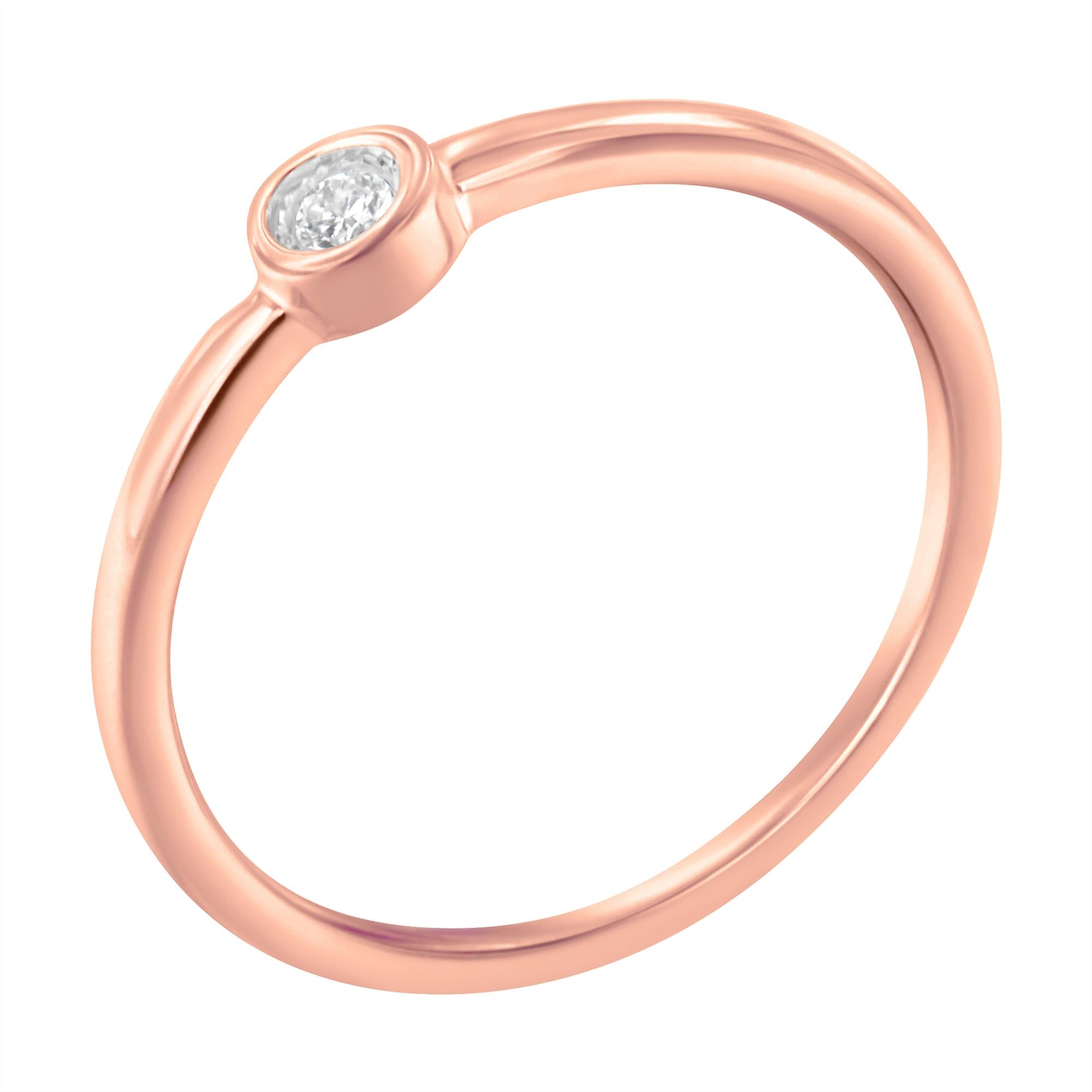 14K Rose Gold Plated .925 Sterling Silver Miracle Set Diamond Ring (1/20 Cttw, J - K Color, I1 - I2 Clarity) - Tuesday Morning - Rings