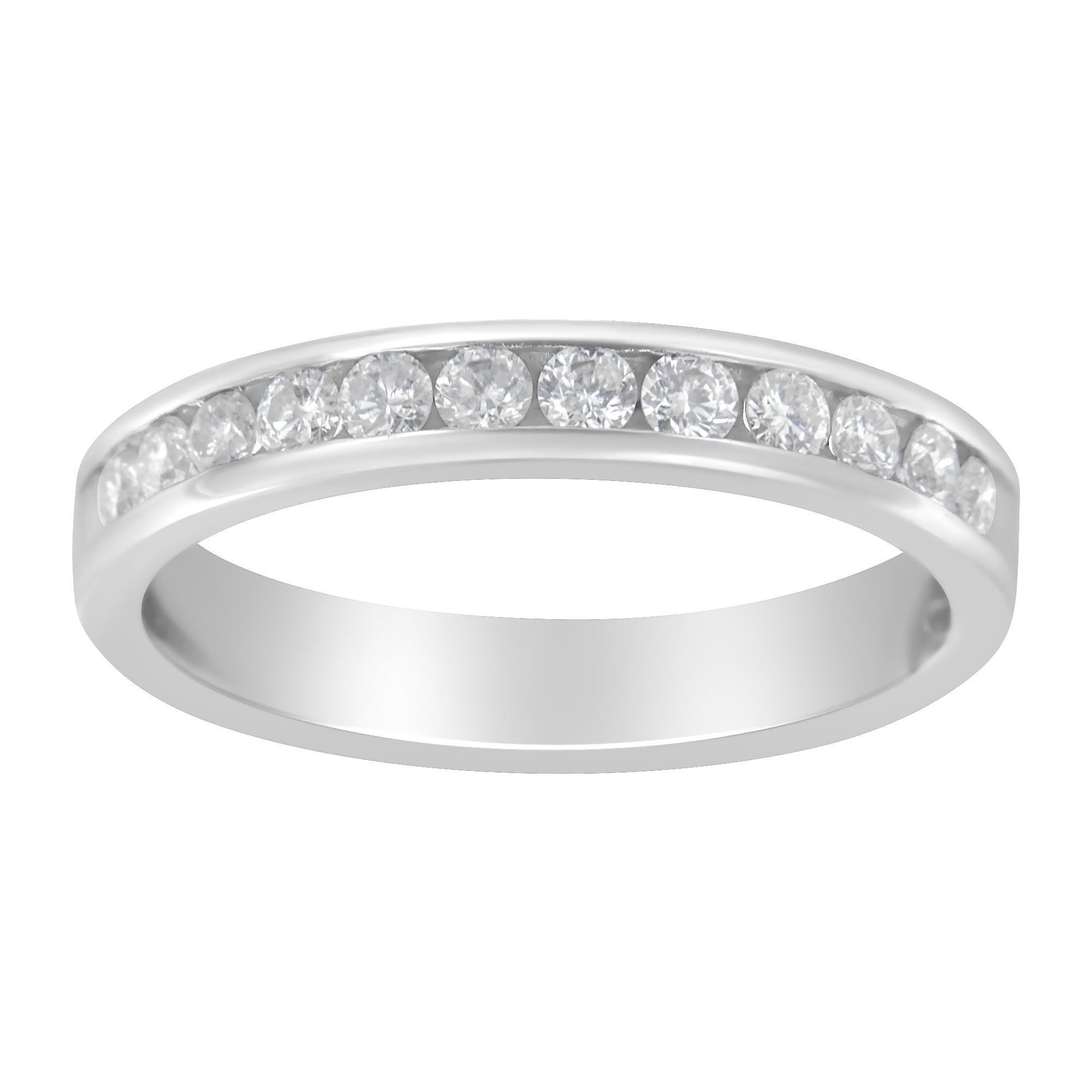 14K White Gold 1/2 cttw Diamond Band Ring (I - J Color, I2 - I3 Clarity) - Tuesday Morning - Rings