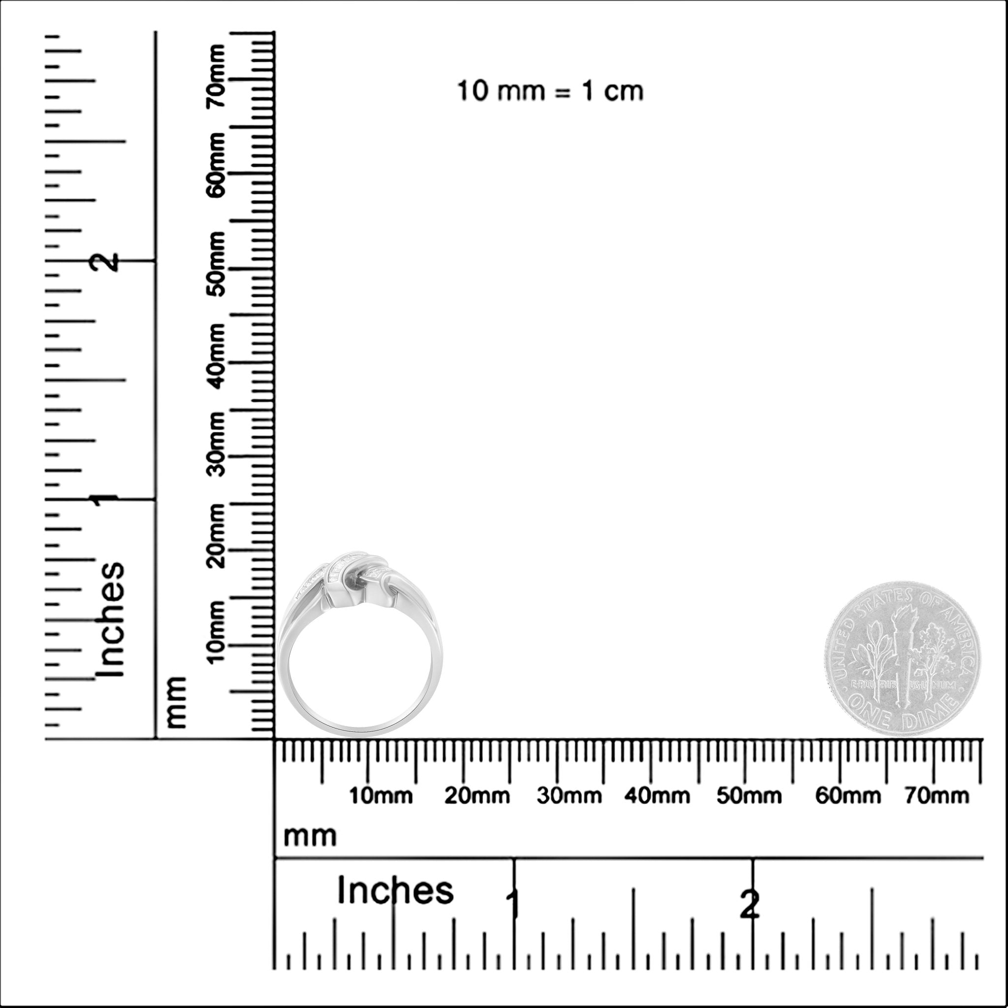 14K White Gold 1/3 Cttw Channel Set Baguette Diamond Bypass Ring Band (H - I Color, SI1 - SI2 Clarity) - Tuesday Morning - Rings