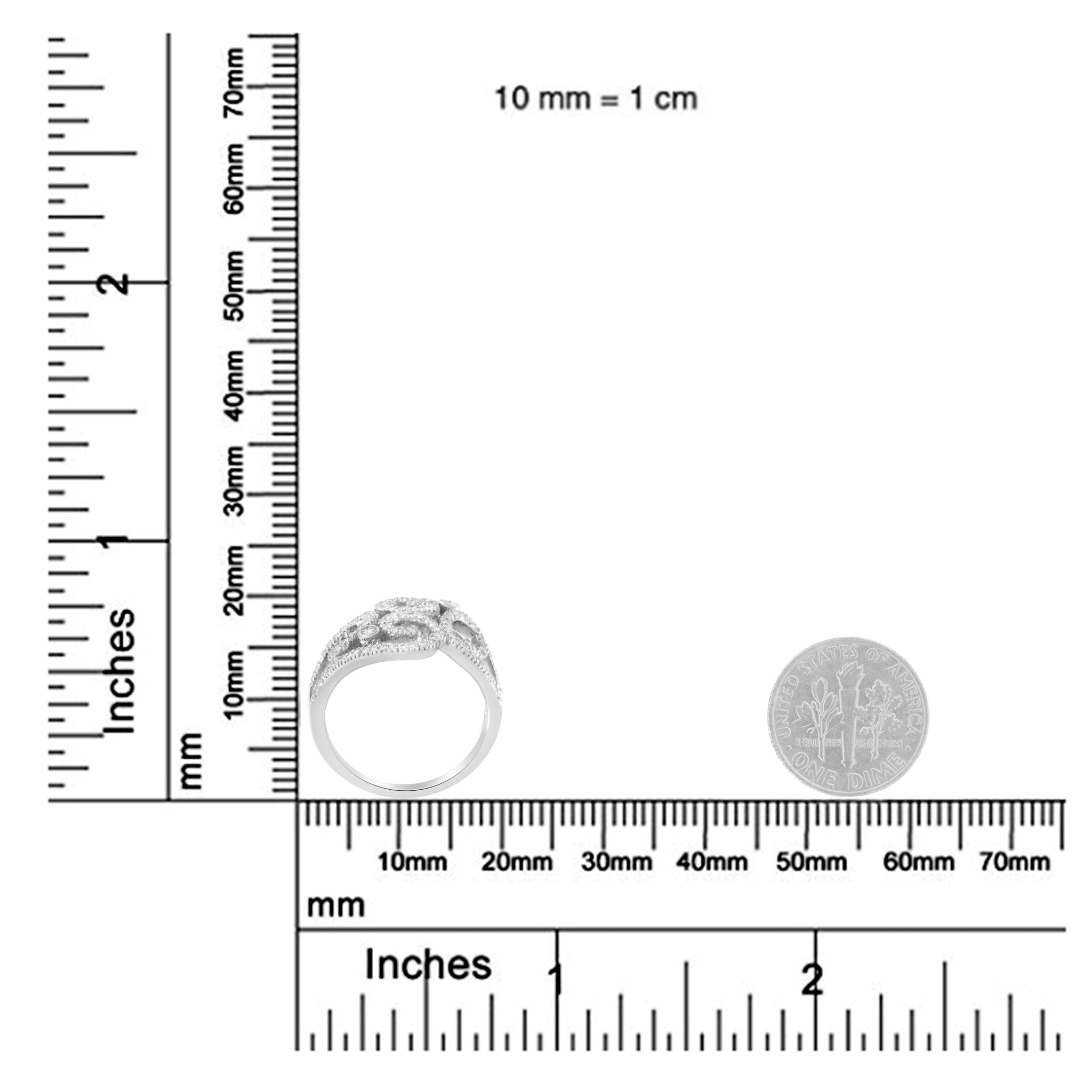 14K White Gold Round Cut Diamond Cluster Ring (1/2 cttw, SI1 - SI2 Clarity, H - I Color) - Tuesday Morning - Rings