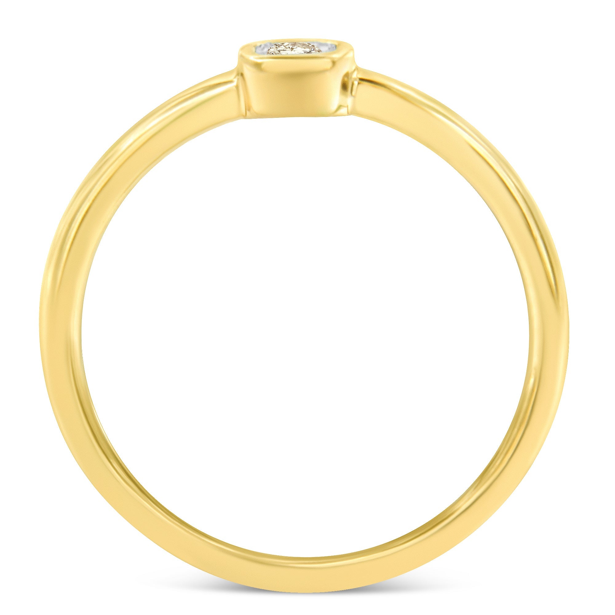 14K Yellow Gold Plated .925 Sterling Silver 1/20 Carat Diamond Square Cushion - Shaped Miracle Set Petite Fashion Promise Ring (J - K Color, I1 - I2 Clarity) - Tuesday Morning - Rings