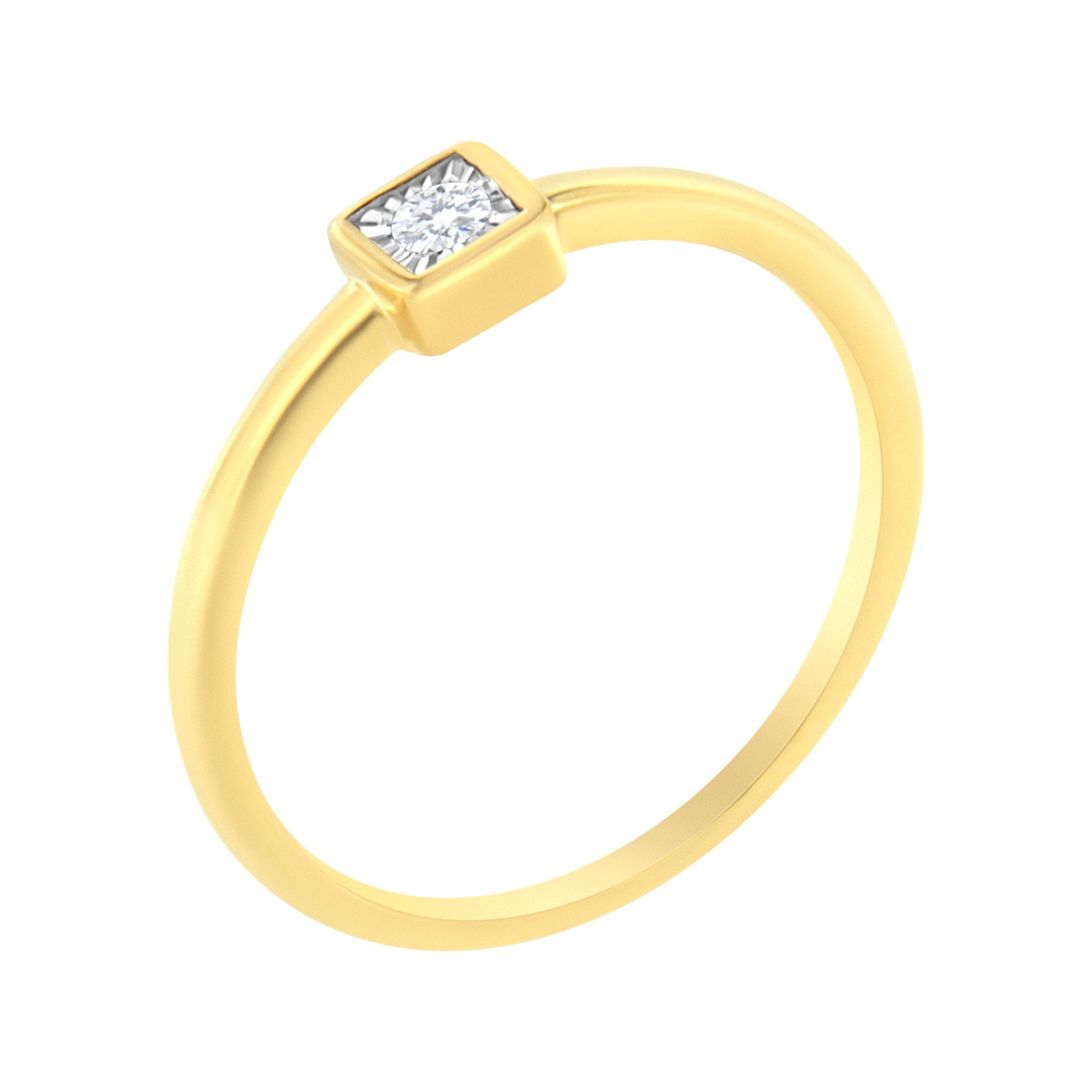 14K Yellow Gold Plated .925 Sterling Silver 1/20 cttw Miracle Set Diamond Promise Ring (J - K Color, I1 - I2 Clarity) - Tuesday Morning - Rings