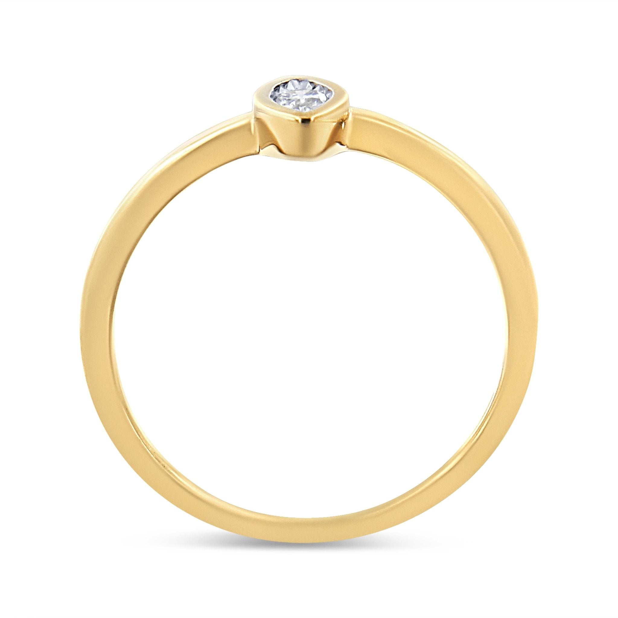 14K Yellow Gold Plated .925 Sterling Silver 1/20 Cttw Miracle Set Diamond Ring (J - K Color, I1 - I2 Clarity) - Tuesday Morning - Rings