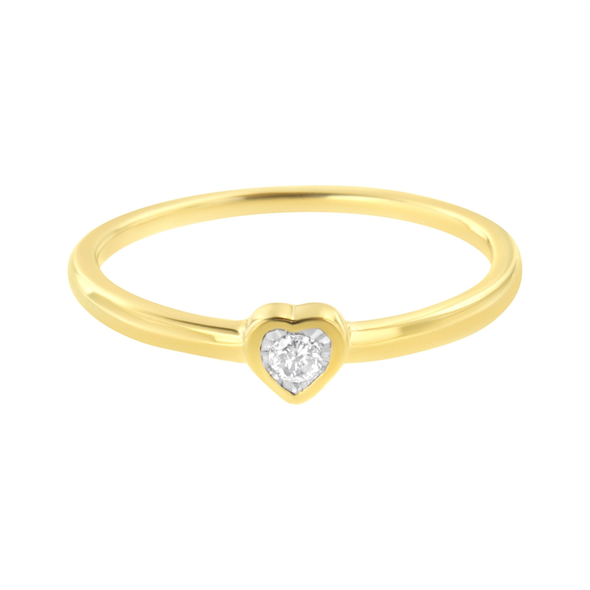 14K Yellow Gold Plated .925 Sterling Silver Miracle Set Diamond Accent Heart Shaped Promise Ring (J - K Color, I1 - I2 Clarity) - Tuesday Morning - Rings