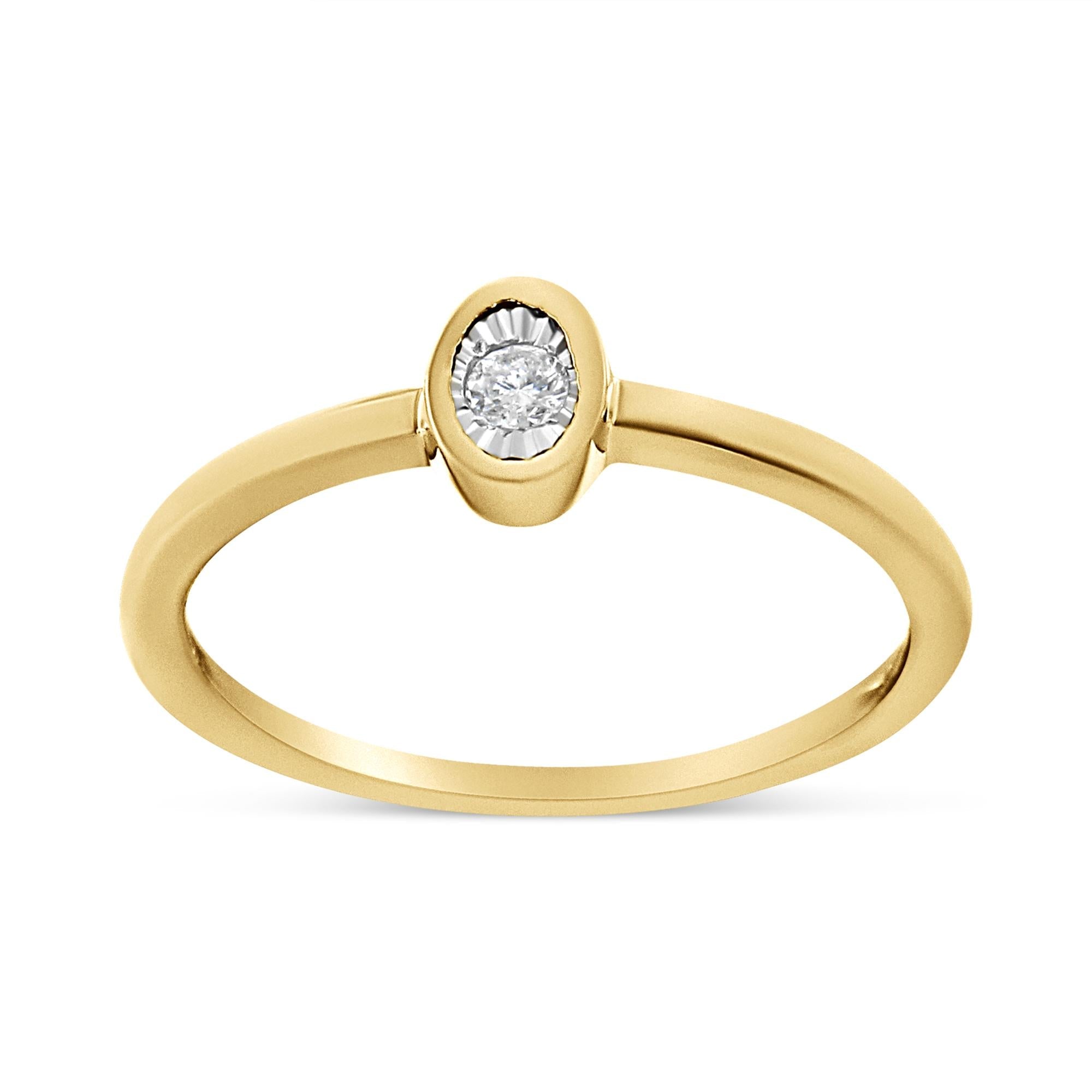 14K Yellow Gold Plated .925 Sterling Silver Miracle Set Diamond Accent Oval Shape Promise Ring (J - K Color, I1 - I2 Clarity) - Tuesday Morning - Rings