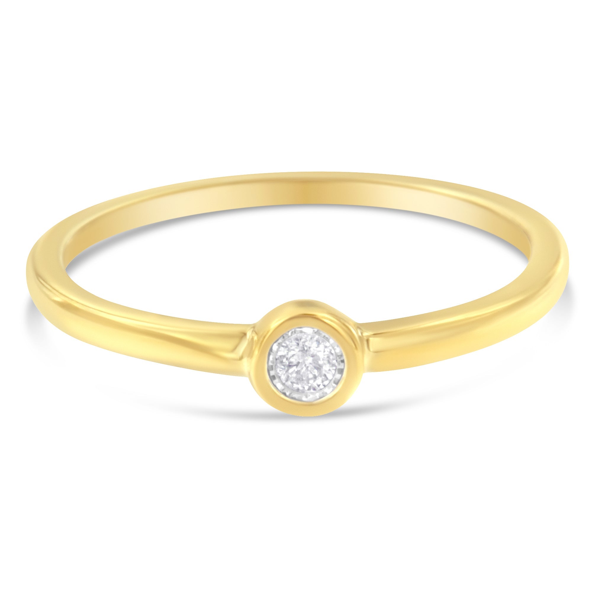 14K Yellow Gold Plated .925 Sterling Silver Miracle Set Diamond Ring (1/20 Cttw, J - K Color, I1 - I2 Clarity) - Tuesday Morning - Rings