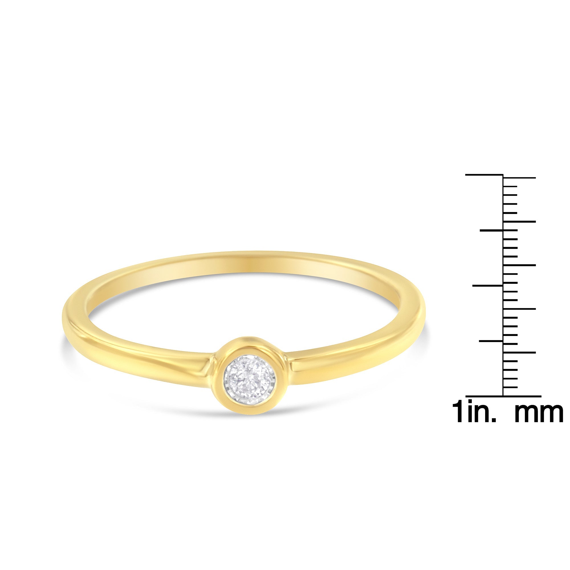 14K Yellow Gold Plated .925 Sterling Silver Miracle Set Diamond Ring (1/20 Cttw, J - K Color, I1 - I2 Clarity) - Tuesday Morning - Rings