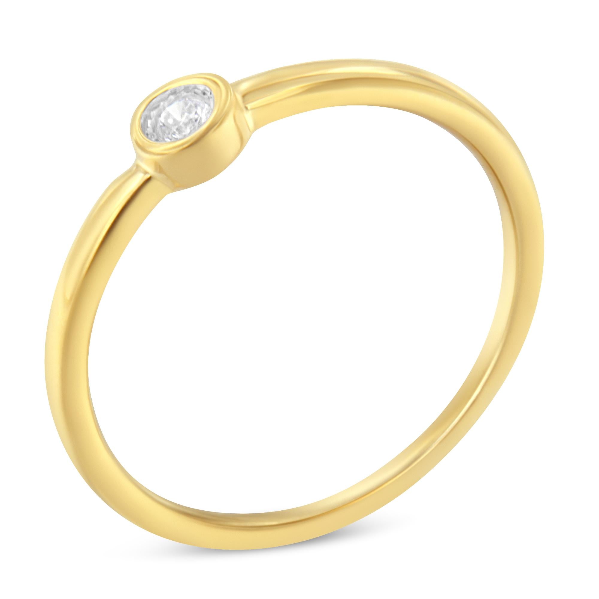 14K Yellow Gold Plated .925 Sterling Silver Miracle Set Diamond Ring (1/20 Cttw, J - K Color, I1 - I2 Clarity) - Tuesday Morning - Rings