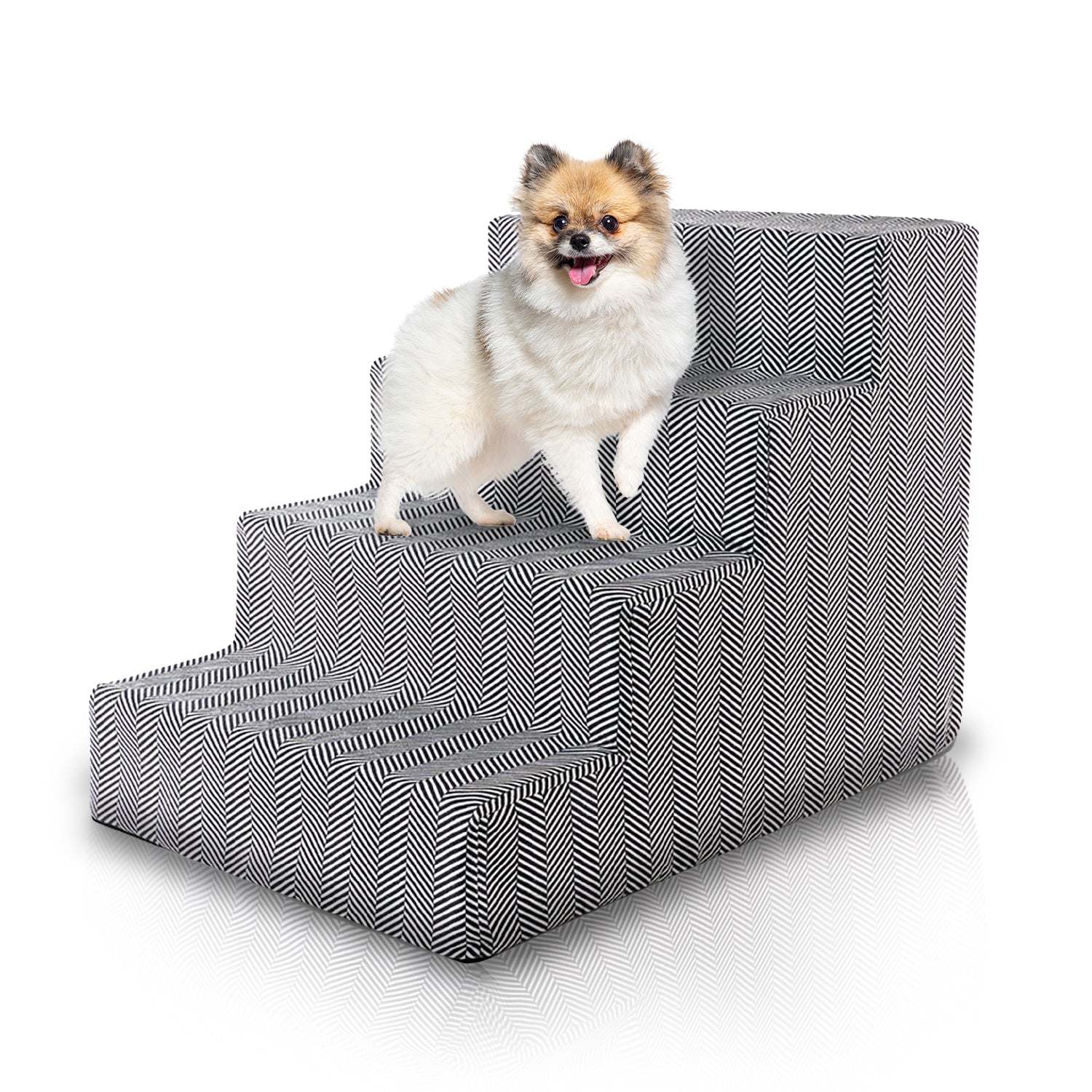 Precious Tails Herringbone High Density Foam 4-Step Pet Stairs