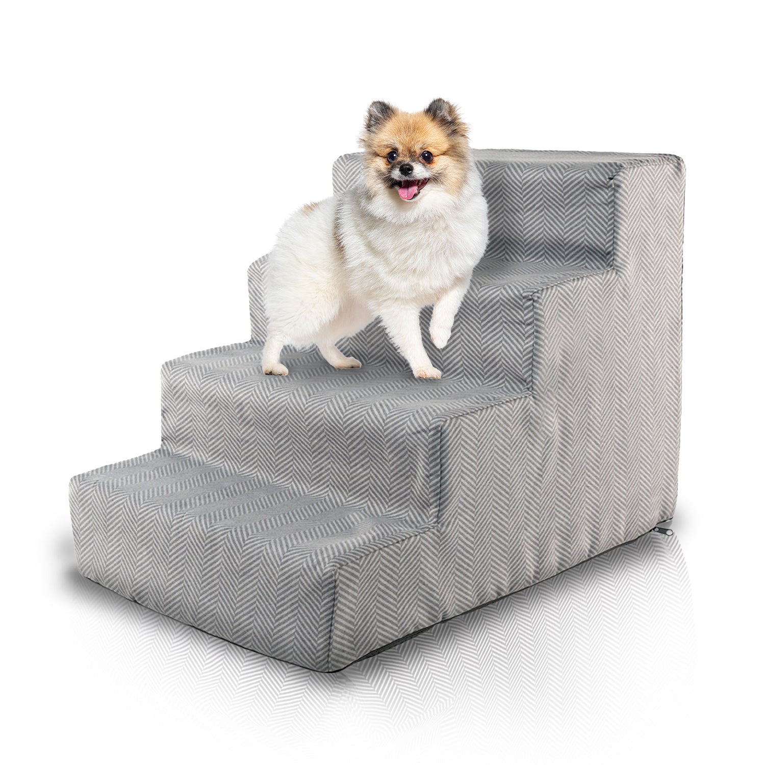 Precious Tails Herringbone High Density Foam 4-Step Pet Stairs