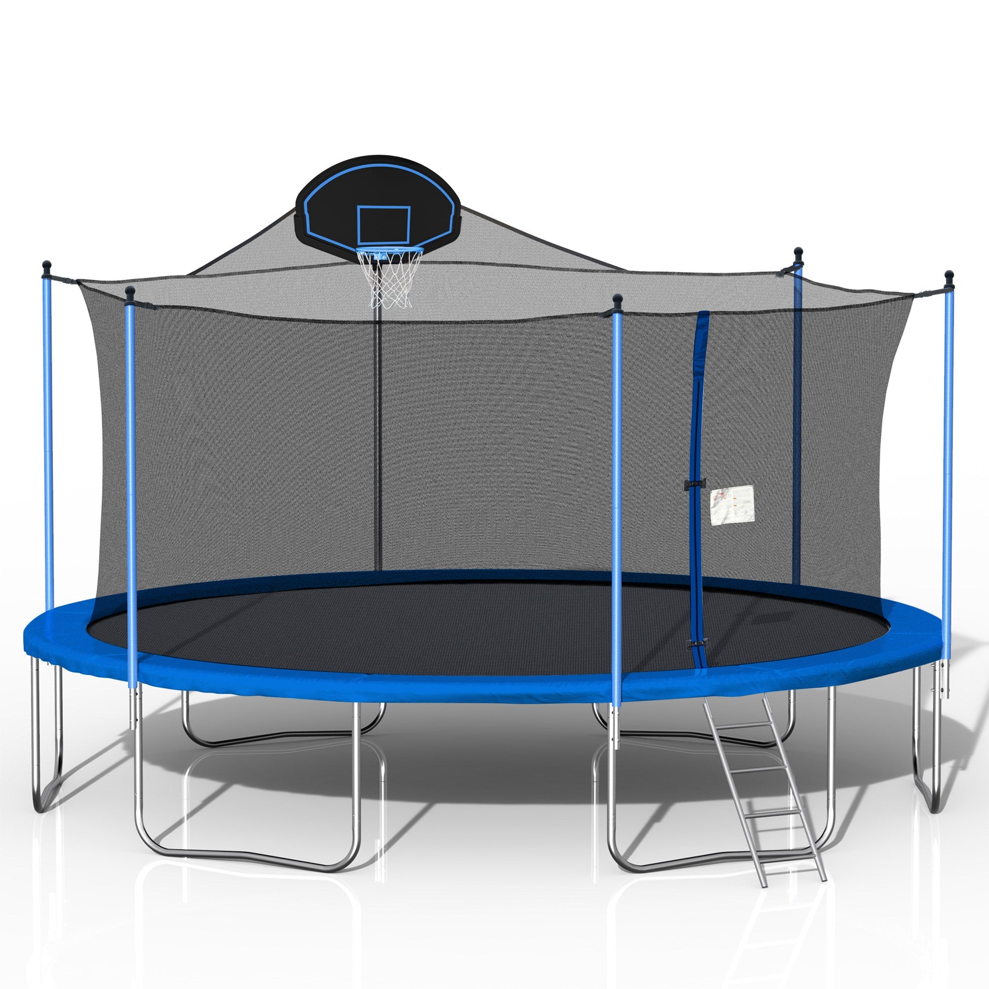 16FT Trampoline for Adults & Kids with Basketball Hoop, Double - sided cover,Outdoor Trampolines w/Ladder and Safety Enclosure Net for Kids and Adults - Tuesday Morning - Swing Sets & Trampolines