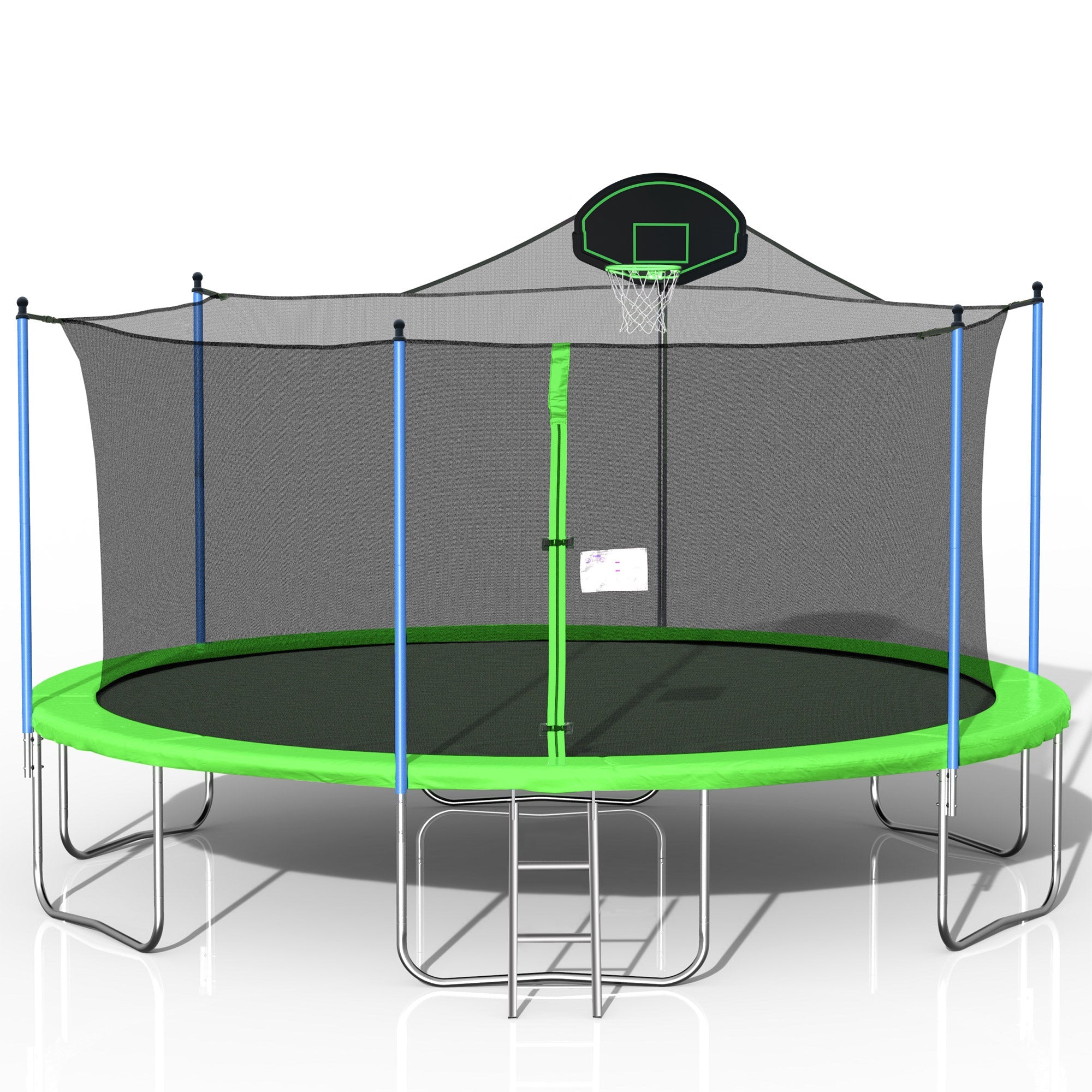 16FT Trampoline for Adults & Kids with Basketball Hoop, Outdoor Trampolines w/Ladder and Safety Enclosure Net for Kids and Adults - Tuesday Morning - Swing Sets & Trampolines