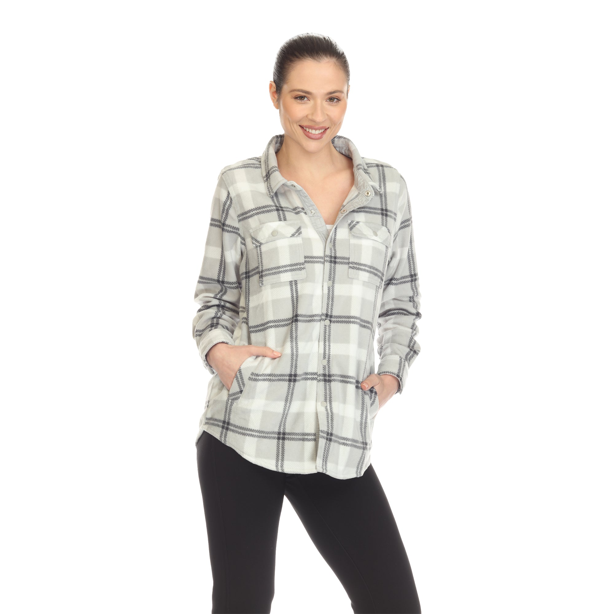 White Mark Women's Flannel Plaid Shirts