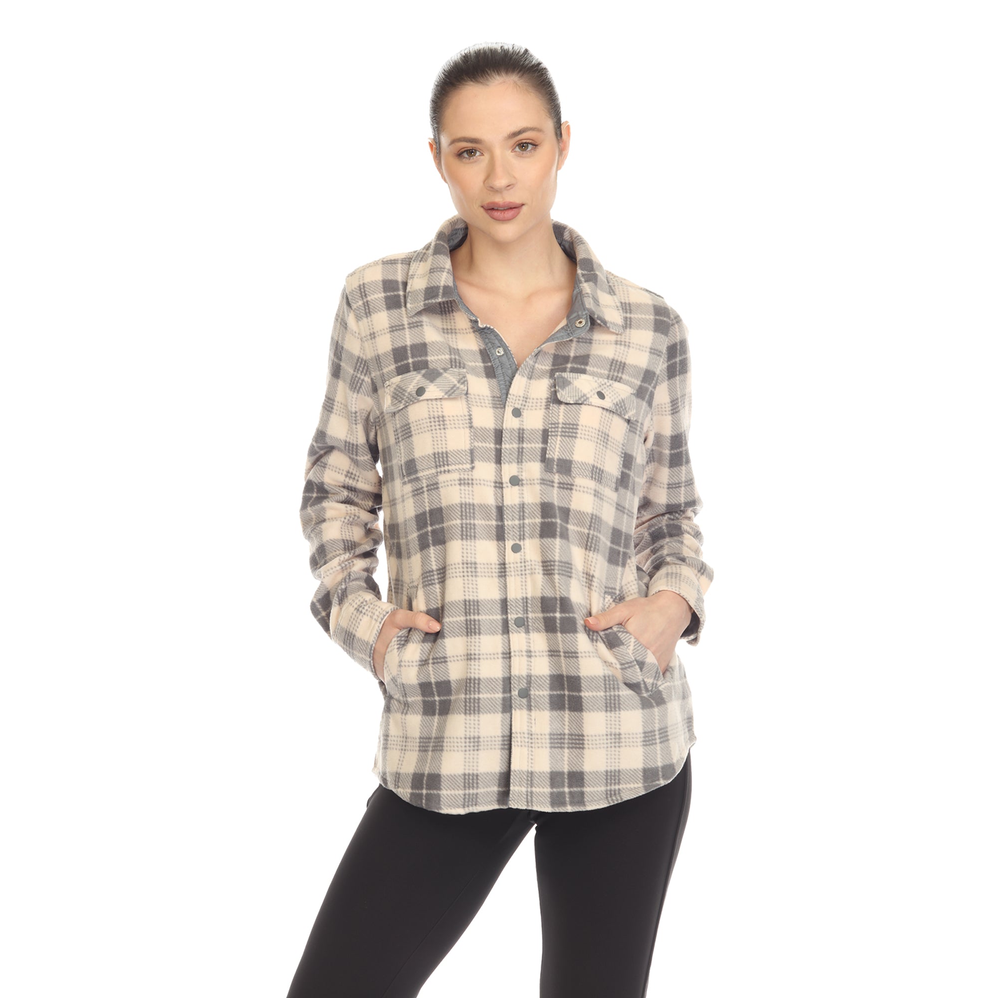 White Mark Women's Flannel Plaid Shirts