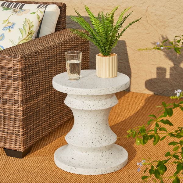 18.25''H MGO Chess Outdoor Side Table - Tuesday Morning - Outdoor Tables