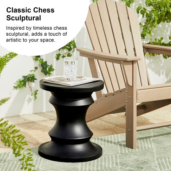 18.25''H MGO Chess Outdoor Side Table - Tuesday Morning - Outdoor Tables