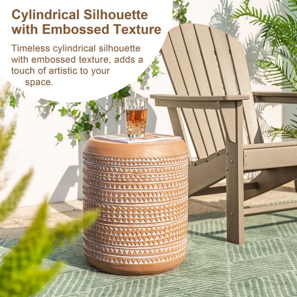 18.5''H MGO Textured Outdoor Side Table - Tuesday Morning - Outdoor Tables