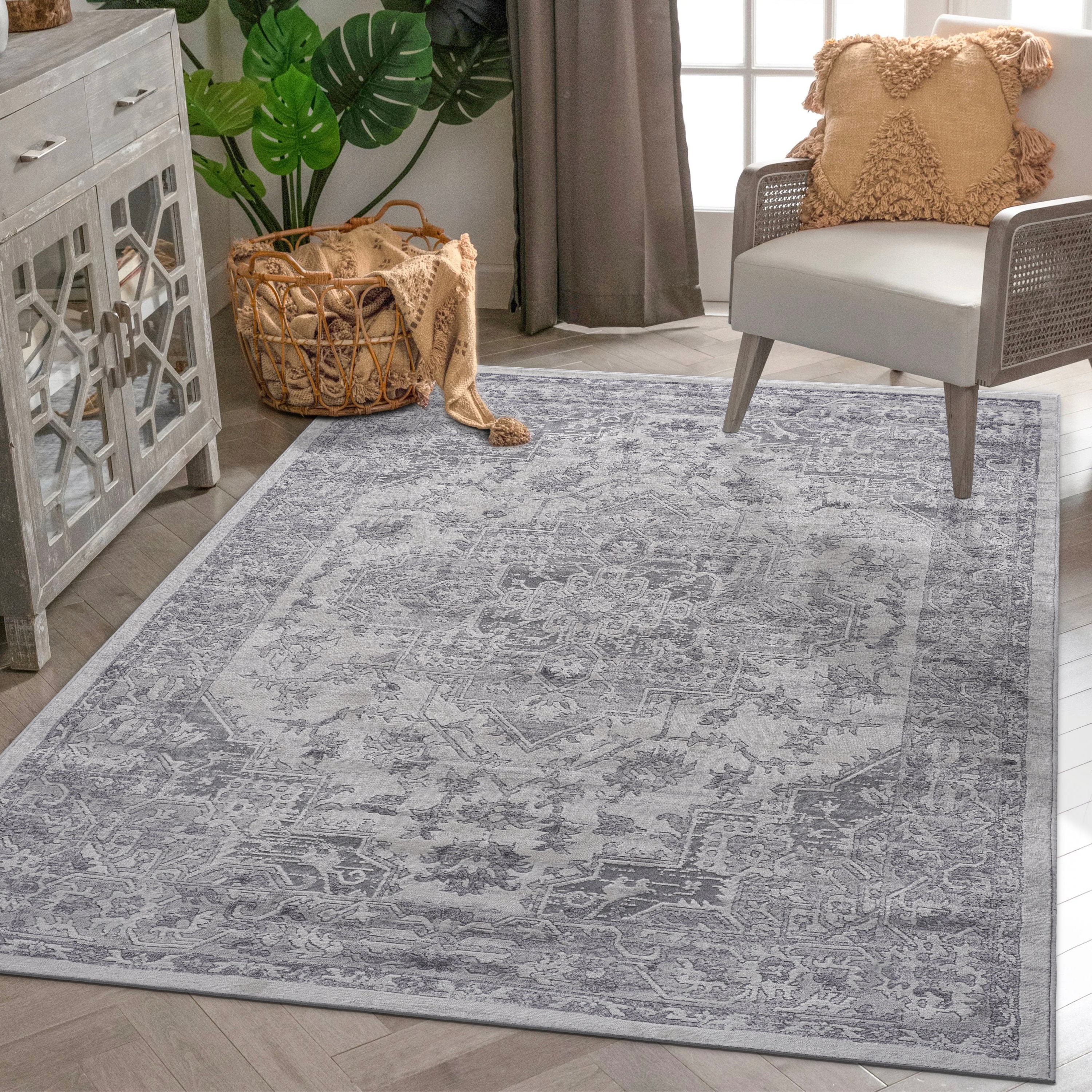 NAAR MARFI Collection Oriental Non-Shedding and Stain Resistant Area Rug