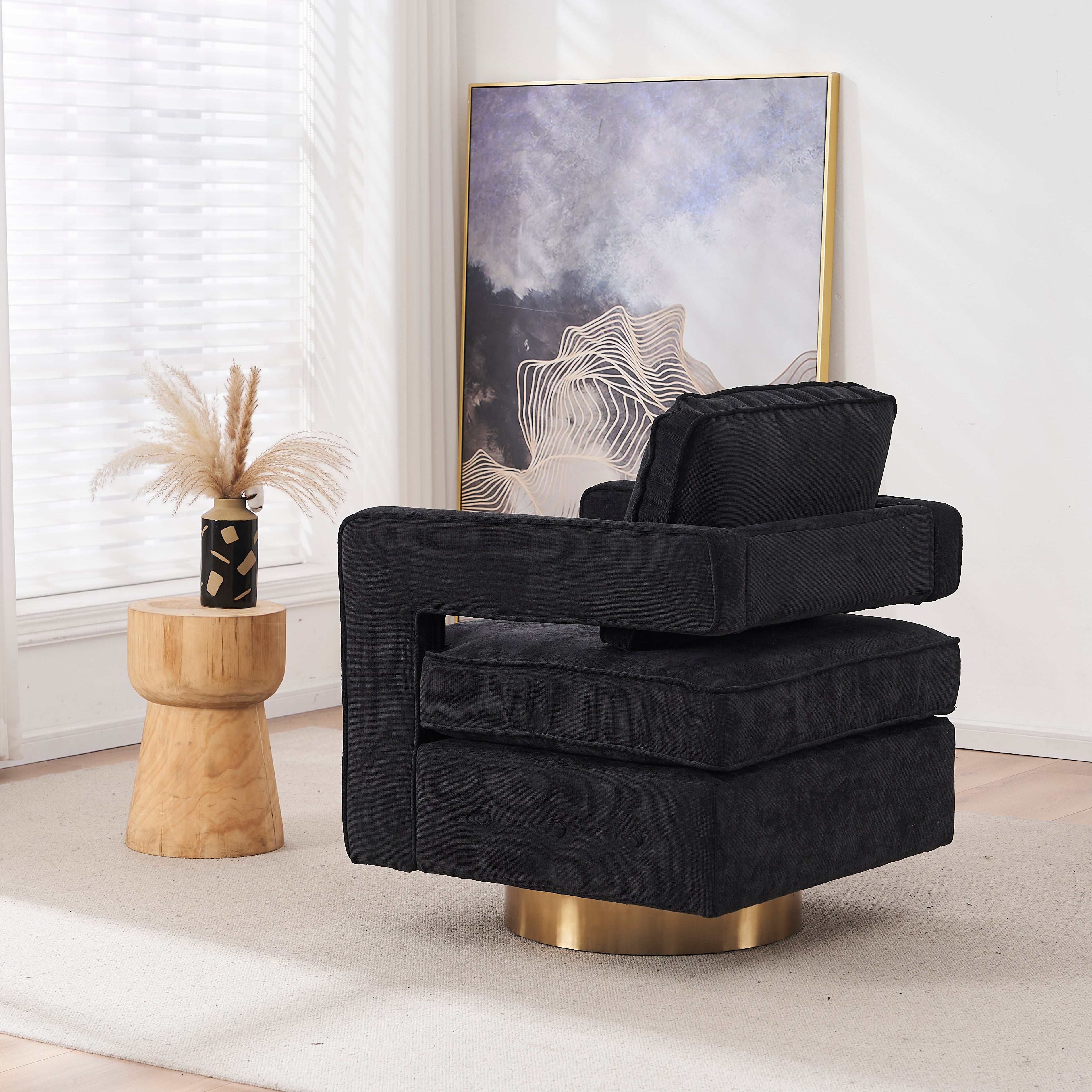 360 Degree Chic Swivel Club Modern Accent Single Sofa Chair