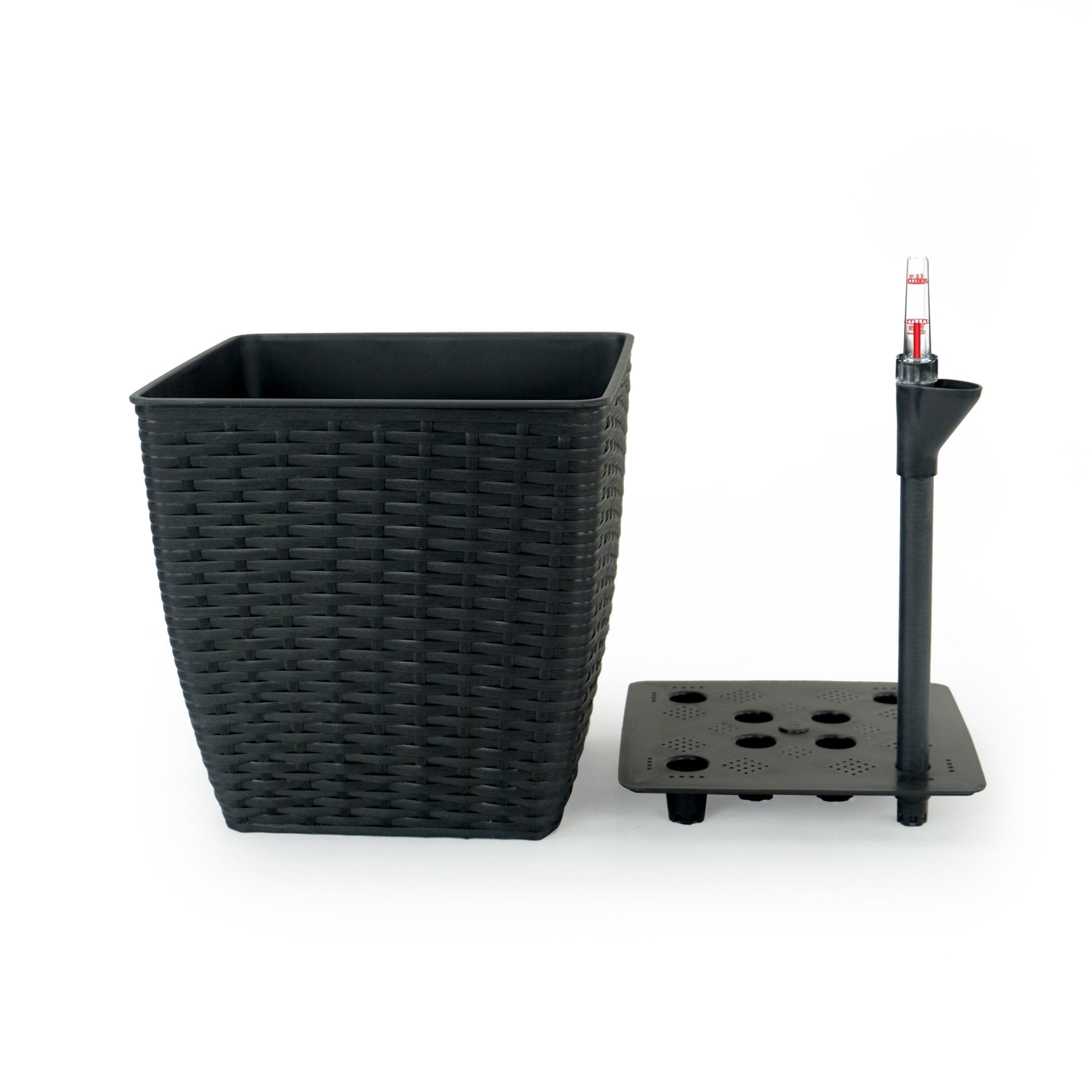 2 - Pack Self - watering Planter - Hand Woven Wicker - Thin Square - Espresso - Tuesday Morning - Pots & Planters