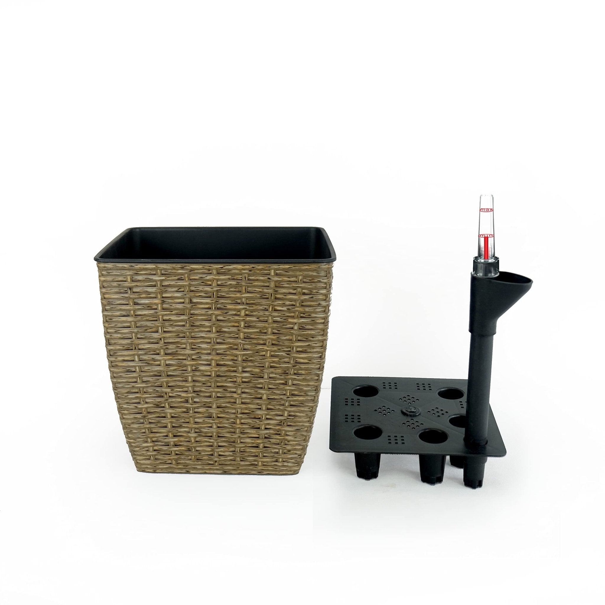 2 - Pack Self - watering Planter - Hand Woven Wicker - Thin Square - Natural - Tuesday Morning - Pots & Planters