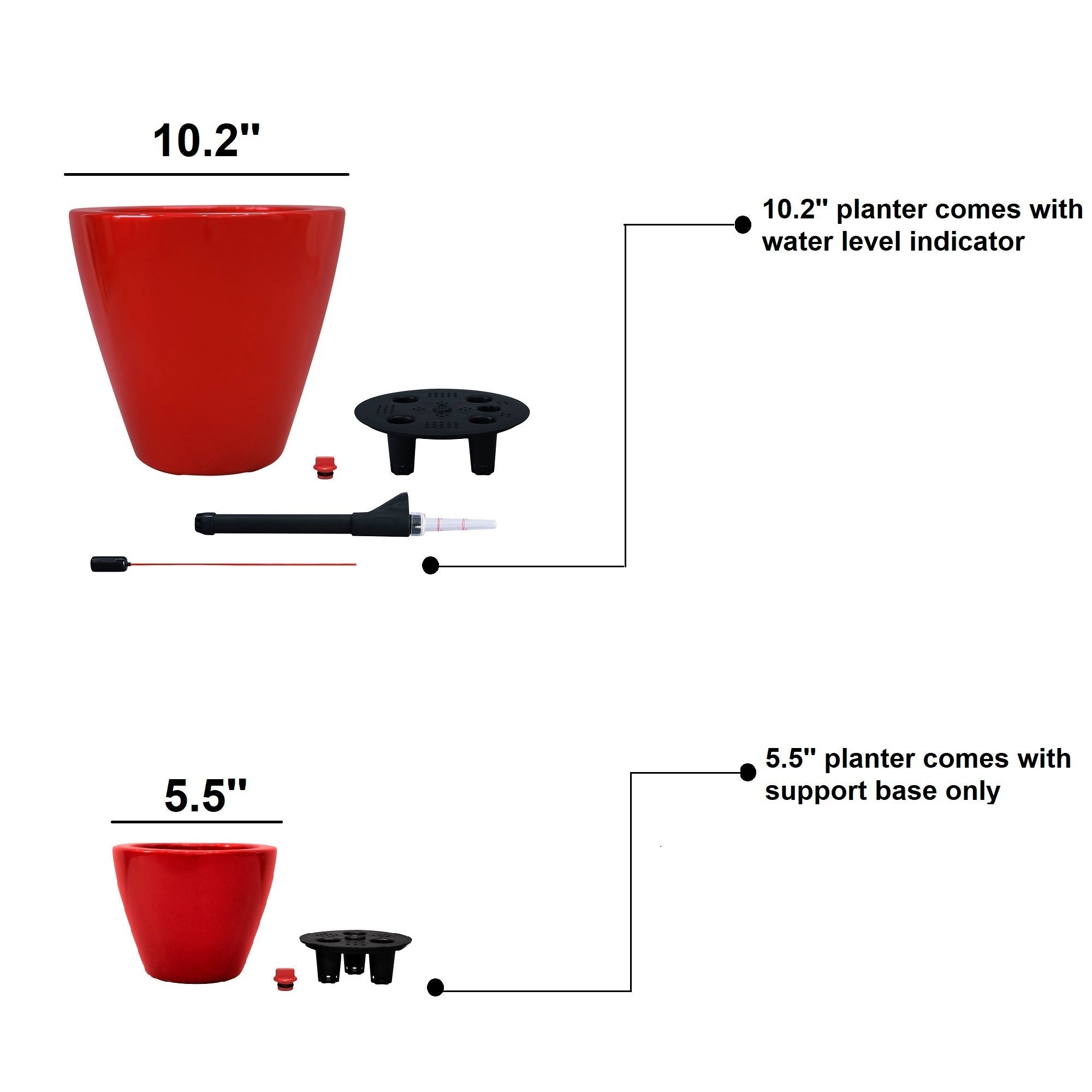 2 - Pack Smart Self - watering Planter Pot for Indoor and Outdoor - Red - Round Cone - Tuesday Morning - Pots & Planters