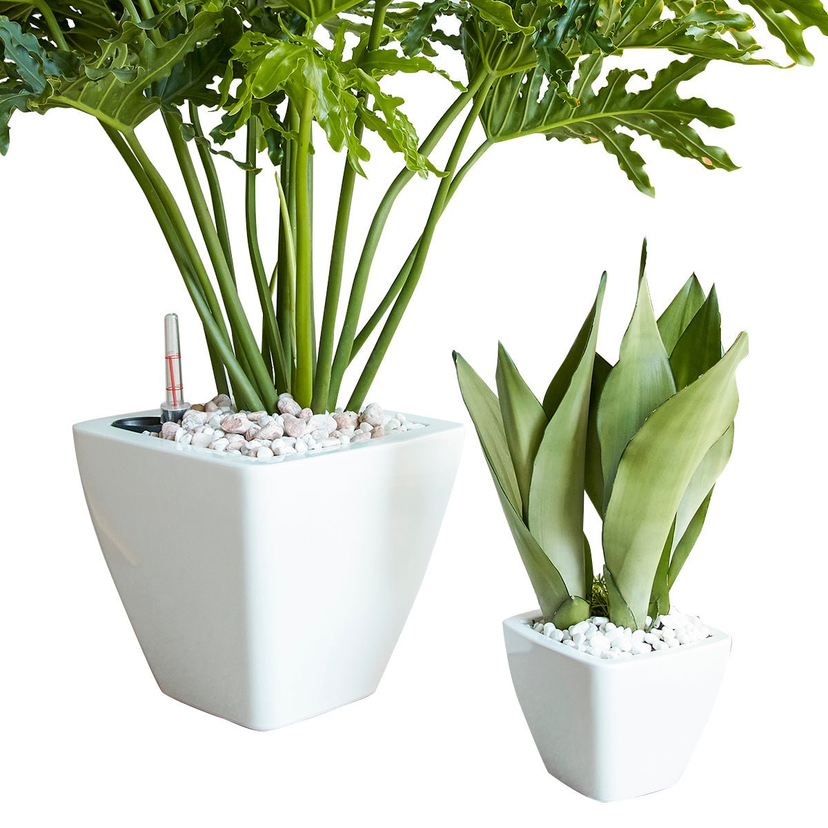 2 - Pack Smart Self - watering Planter Pot for Indoor and Outdoor - White - Square Cone - Tuesday Morning - Pots & Planters