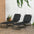 2 Piece Folding Chaise Lounge 5 - Level Reclining Back, Steel Frame, Black - Tuesday Morning - Chairs