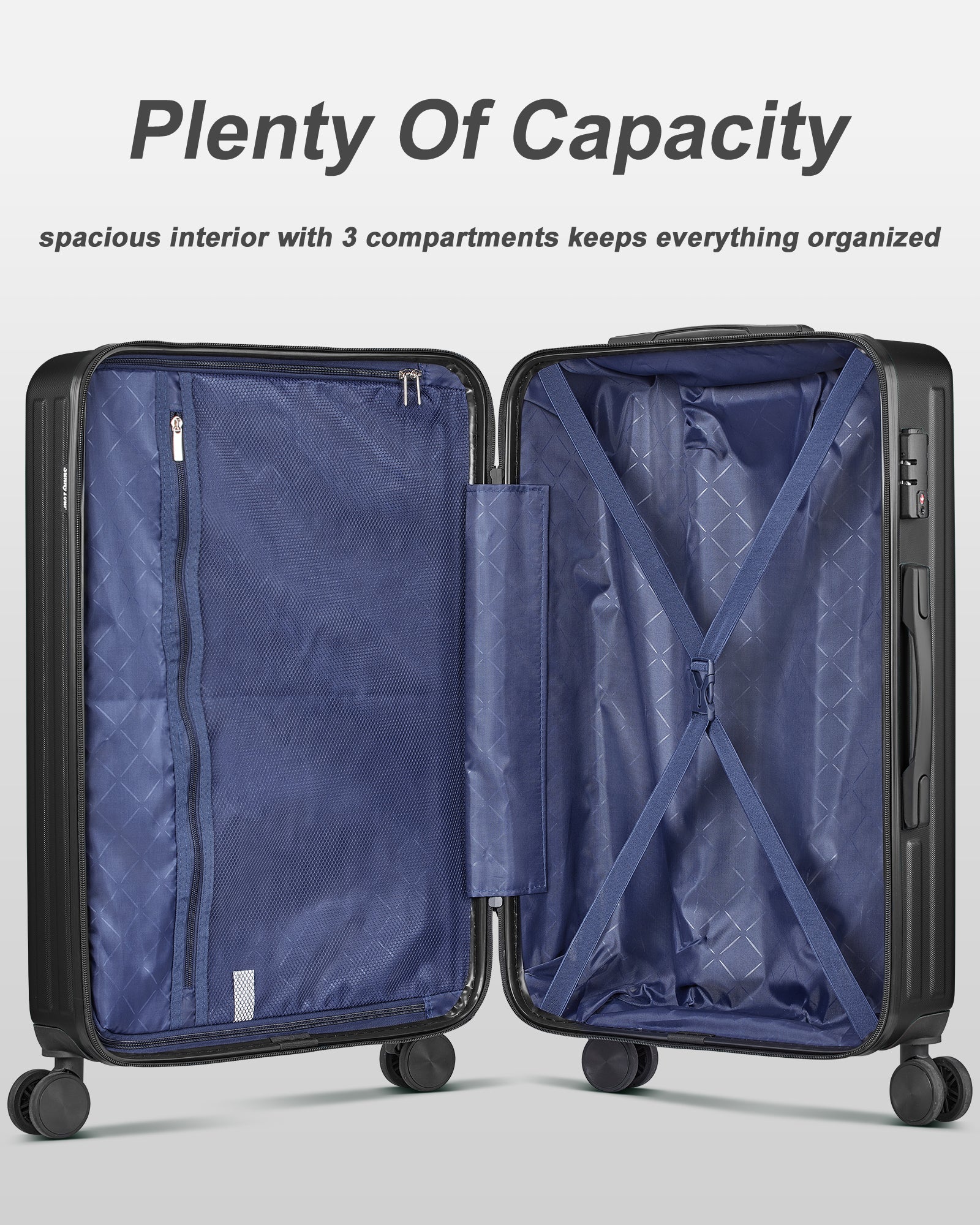 20 - inch Carry - on luggage with 360°Spinner Wheels Suitcases with Hard - sided Lightweight ABS Material - Tuesday Morning - Luggage & Bags