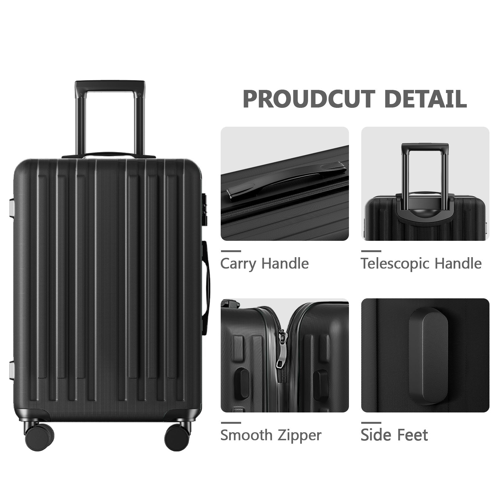 20 - inch Carry - on luggage with 360°Spinner Wheels Suitcases with Hard - sided Lightweight ABS Material - Tuesday Morning - Luggage & Bags