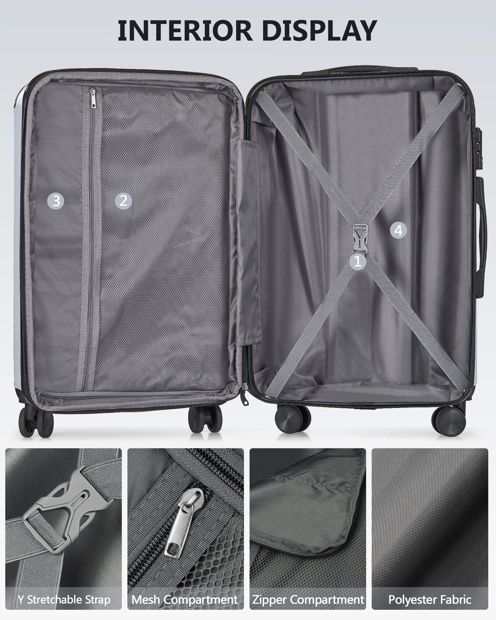 20 Inch Carry - on luggage with TSA Lock& Double Spinner Wheels, Expandable For Large Storage - Tuesday Morning - Luggage & Bags