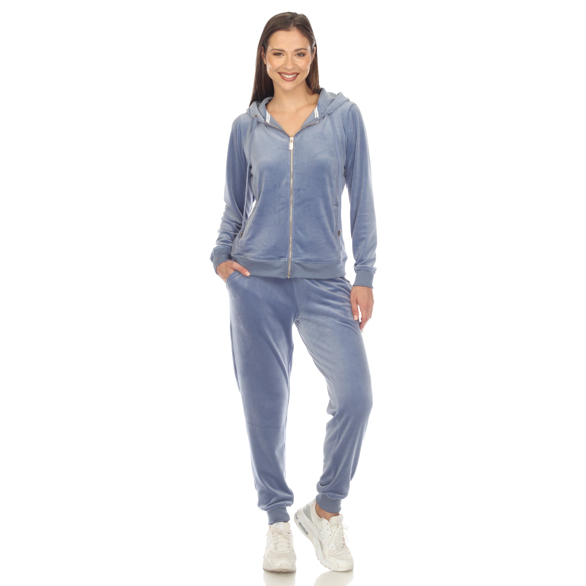 Women's 2 Piece Velour Tracksuit Set