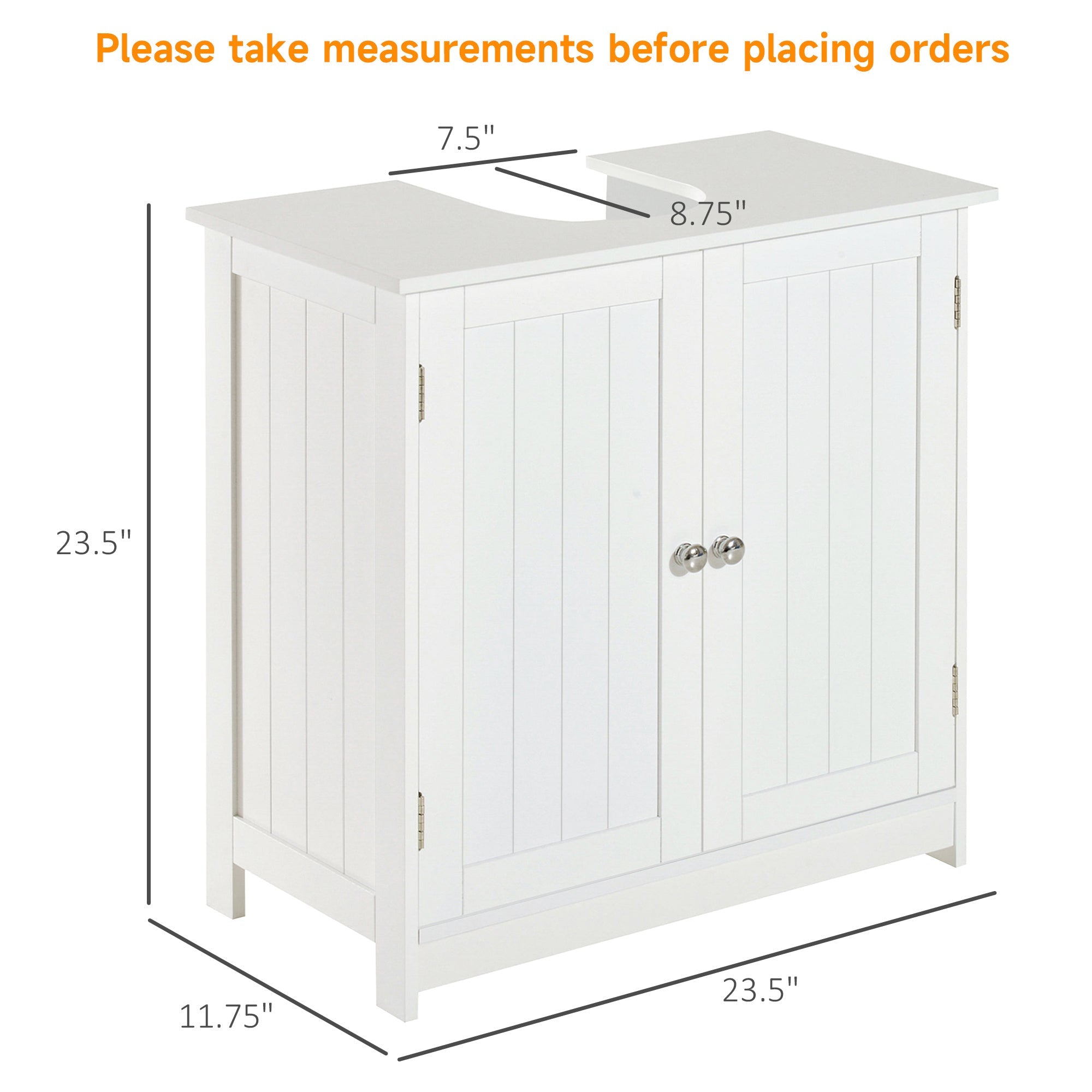 24” Pedestal Sink Bathroom Vanity Cabinet - White - Tuesday Morning - Bathroom Vanities