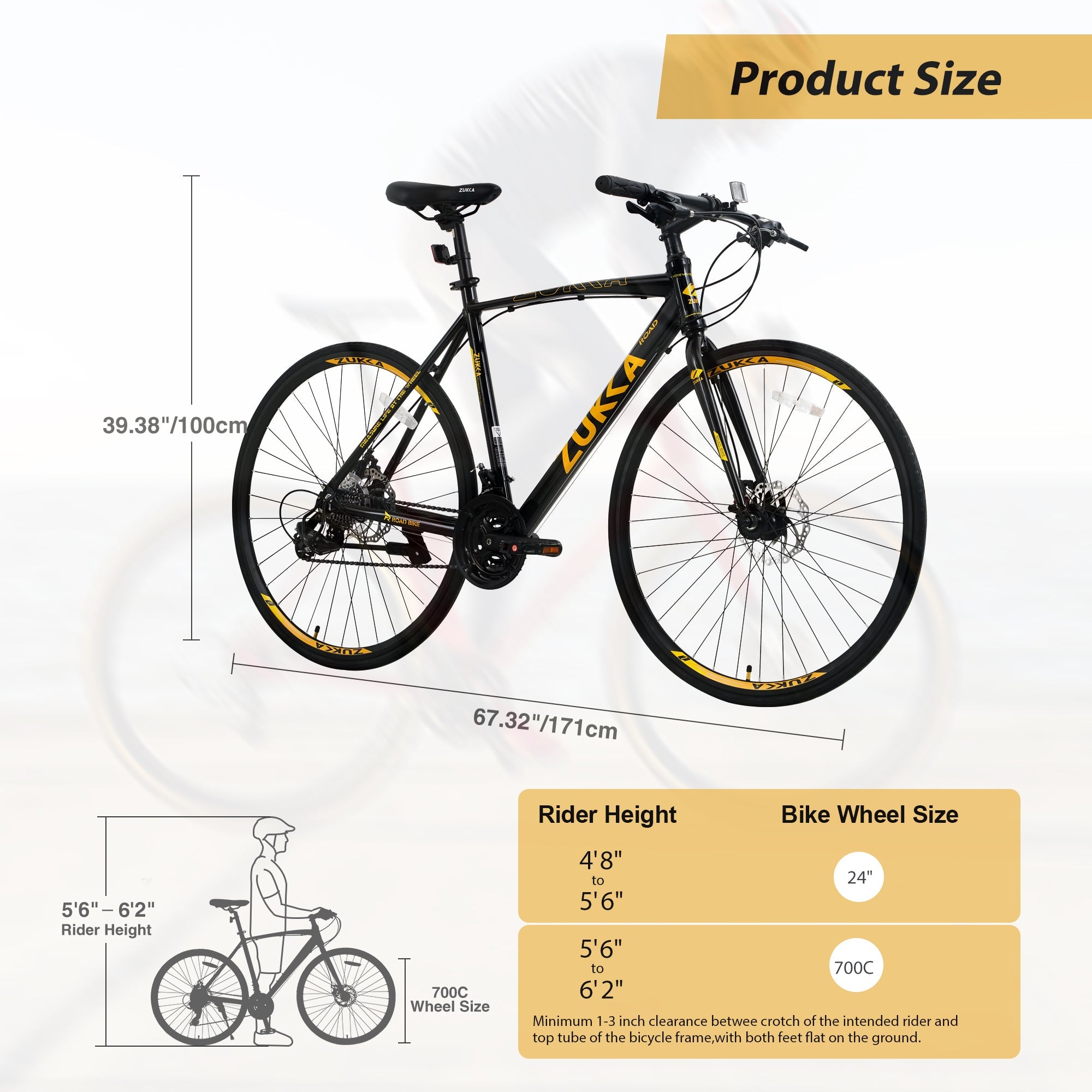 24 Speed Hybrid bike Disc Brake 700C Road Bike For men women's City Bicycle - Tuesday Morning - Bicycles