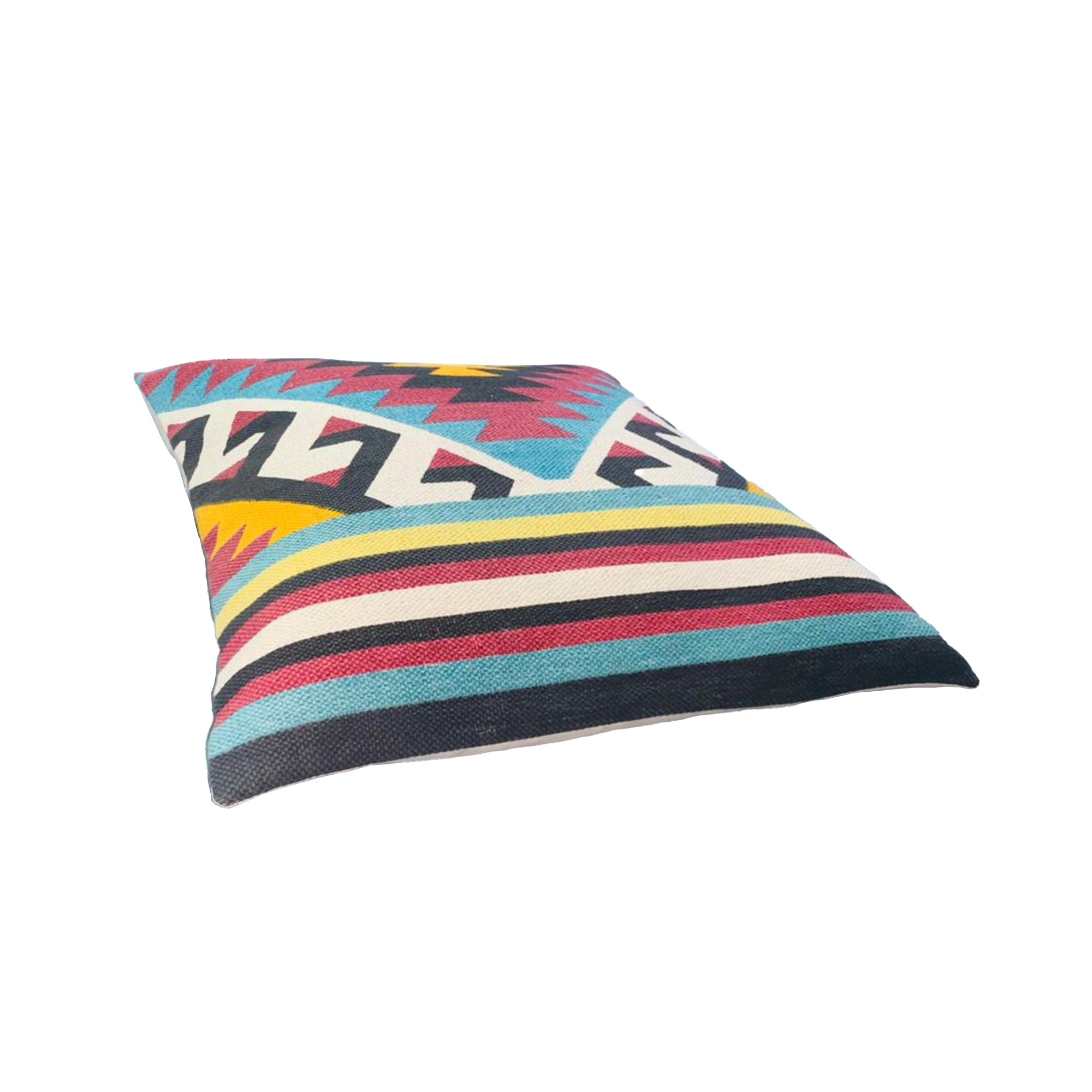 24 x 24 Square Cotton Accent Throw Pillow, Geometric Aztec Tribal Pattern, Multicolor - Tuesday Morning - Throw Pillows