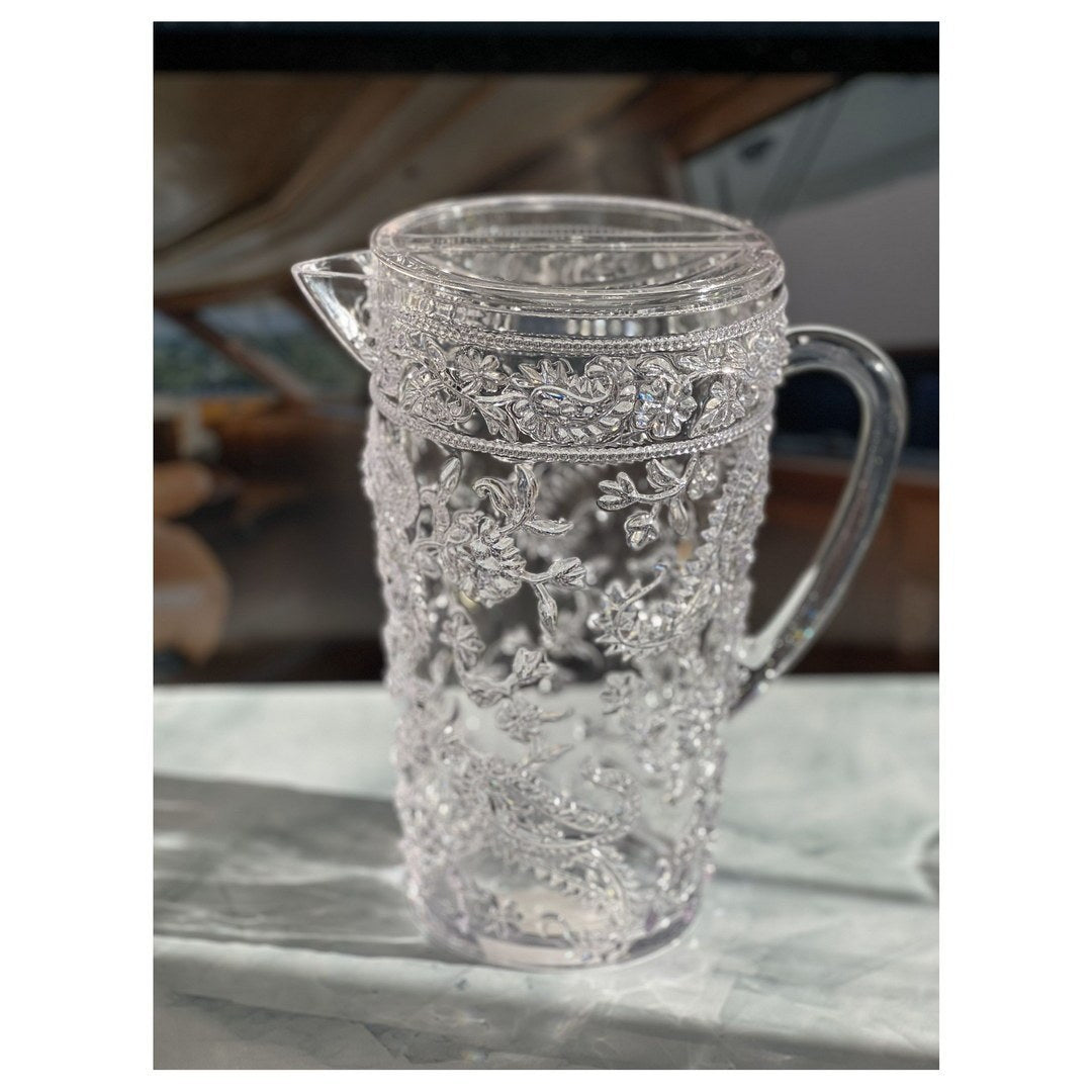 2.5 Quarts Water Pitcher with Lid, Paisley Unbreakable Plastic Pitcher, Drink Pitcher, Juice Pitcher with Spout BPA Free - Tuesday Morning - Drinking Glasses