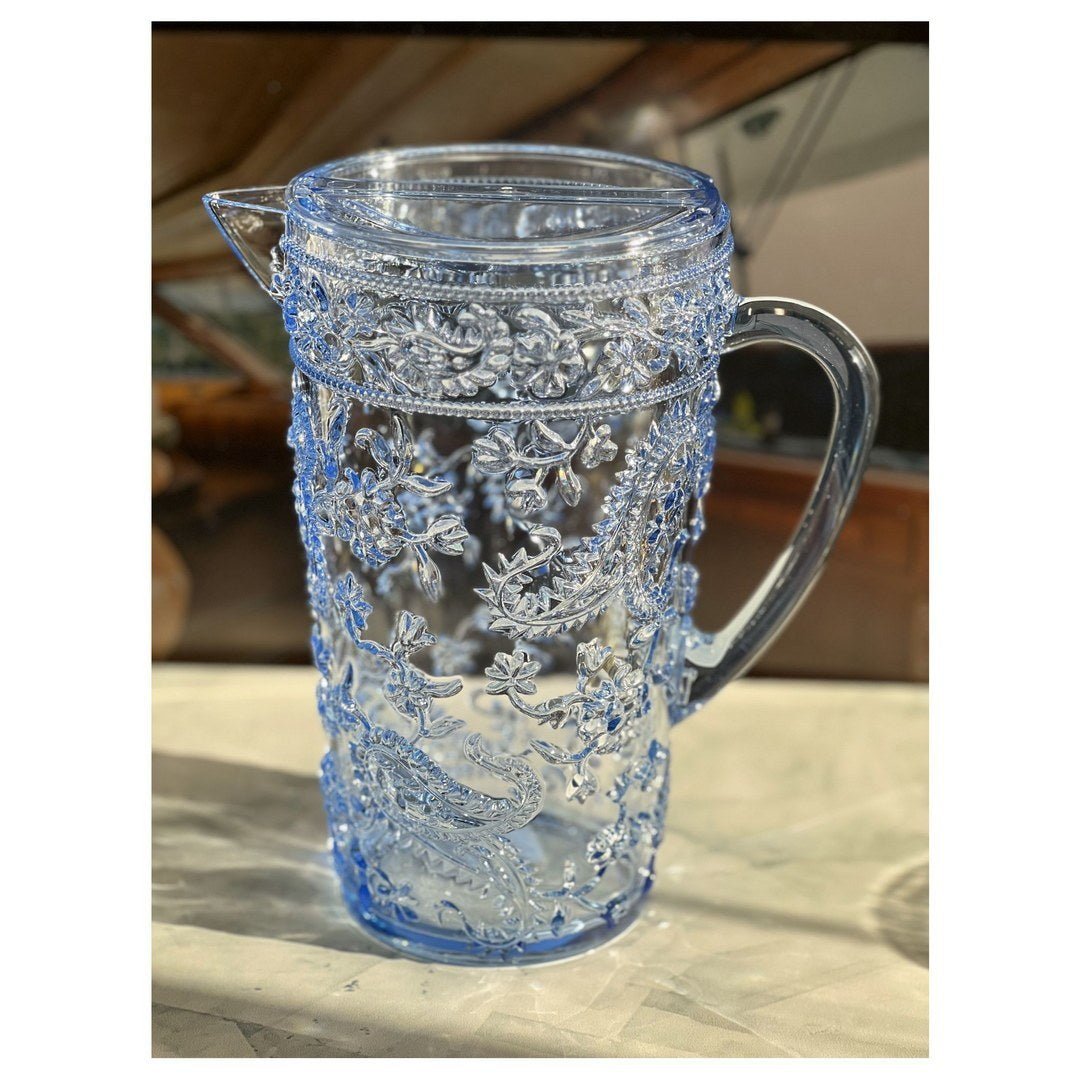 2.5 Quarts Water Pitcher with Lid, Paisley Unbreakable Plastic Pitcher, Drink Pitcher, Juice Pitcher with Spout BPA Free - Tuesday Morning - Drinking Glasses