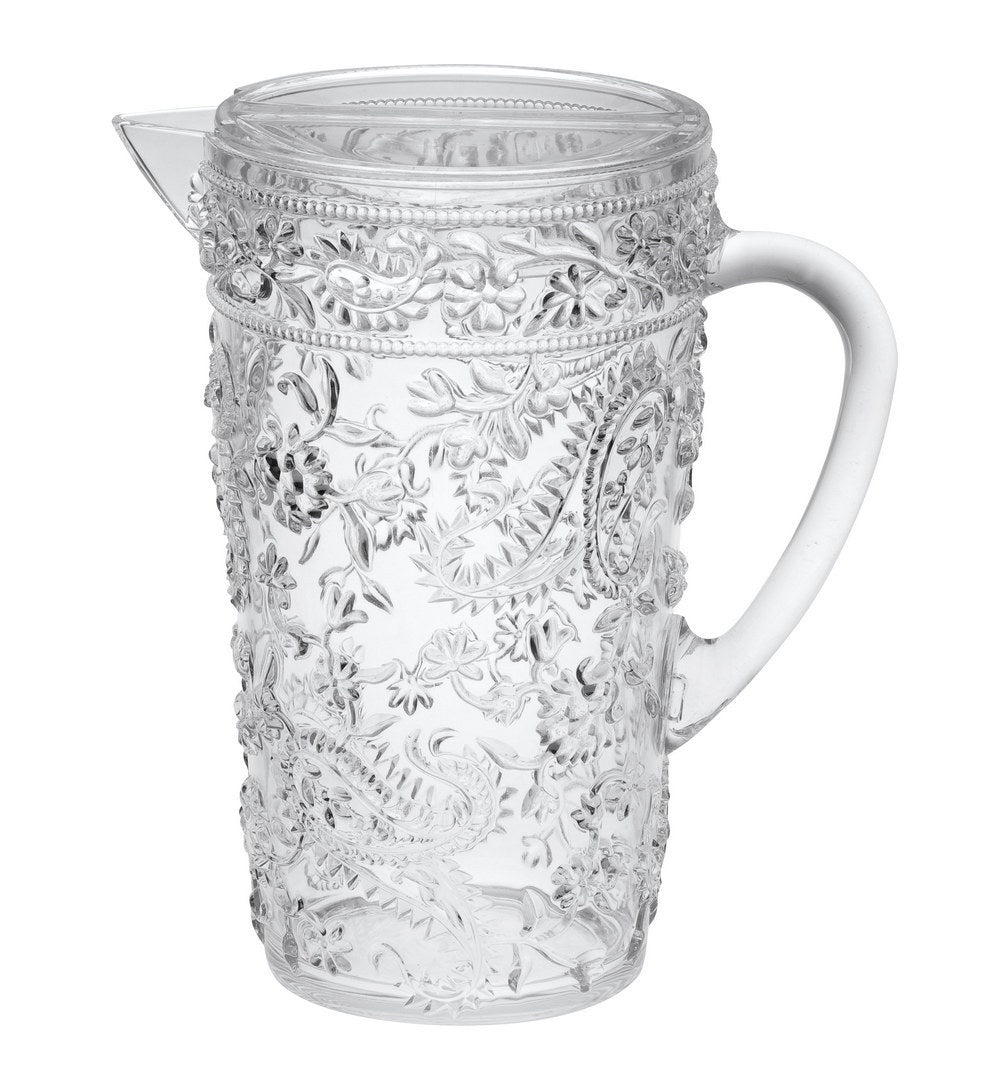 2.5 Quarts Water Pitcher with Lid, Paisley Unbreakable Plastic Pitcher, Drink Pitcher, Juice Pitcher with Spout BPA Free - Tuesday Morning - Drinking Glasses