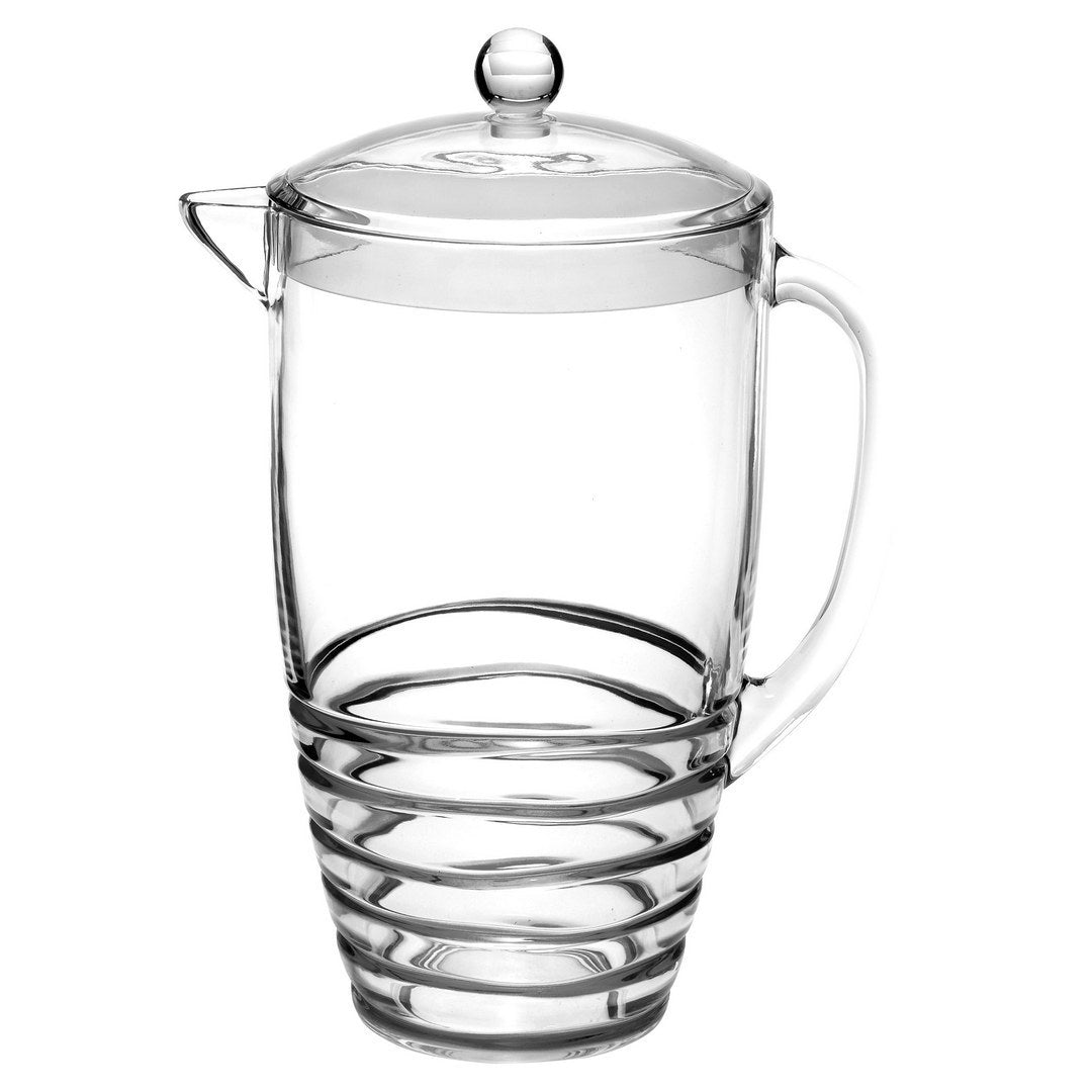 2.5 Quarts Water Pitcher with Lid, Swirl Unbreakable Plastic Pitcher, Drink Pitcher, Juice Pitcher with Spout BPA Free - Tuesday Morning - Drinking Glasses