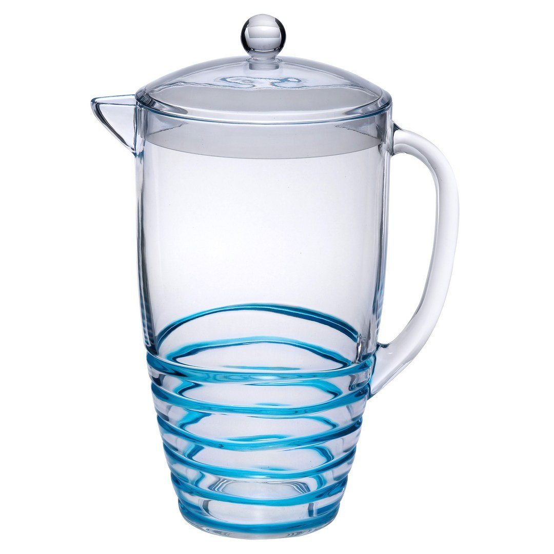 2.5 Quarts Water Pitcher with Lid, Swirl Unbreakable Plastic Pitcher, Drink Pitcher, Juice Pitcher with Spout BPA Free - Tuesday Morning - Drinking Glasses