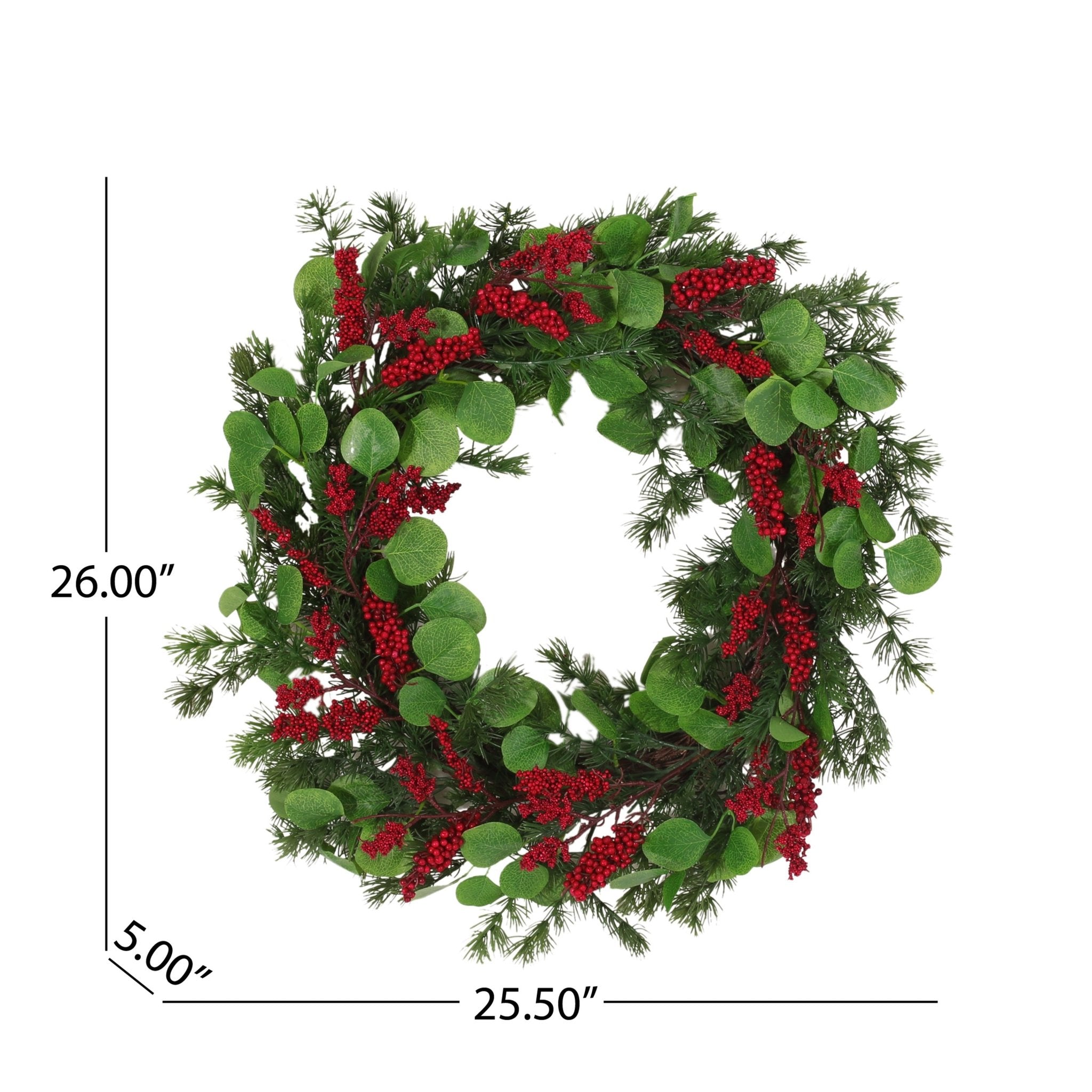 25.5 LEAVES/BERRY WREATH - Tuesday Morning - Pots & Planters