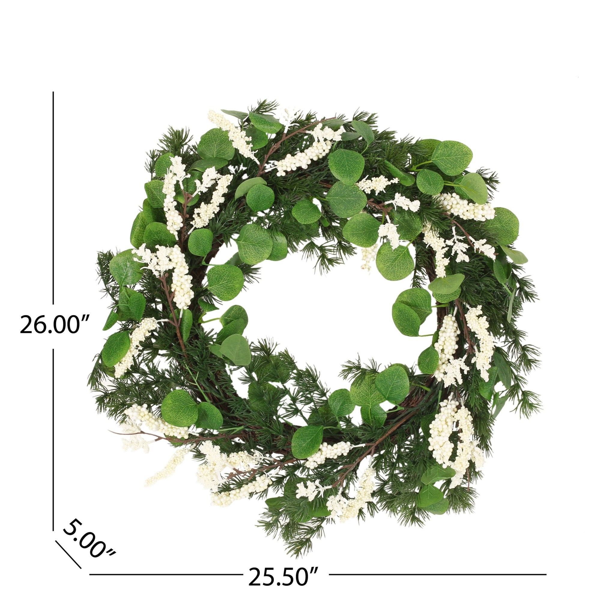 25.5 LEAVES/BERRY WREATH - Tuesday Morning - Pots & Planters