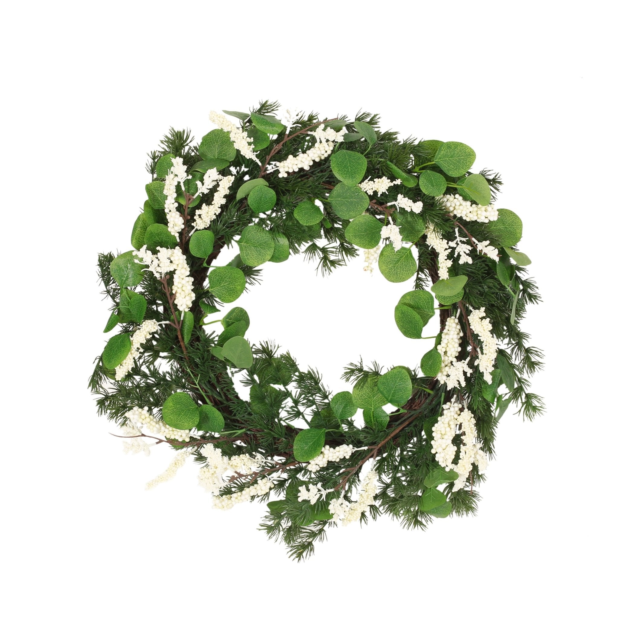 25.5 LEAVES/BERRY WREATH - Tuesday Morning - Pots & Planters