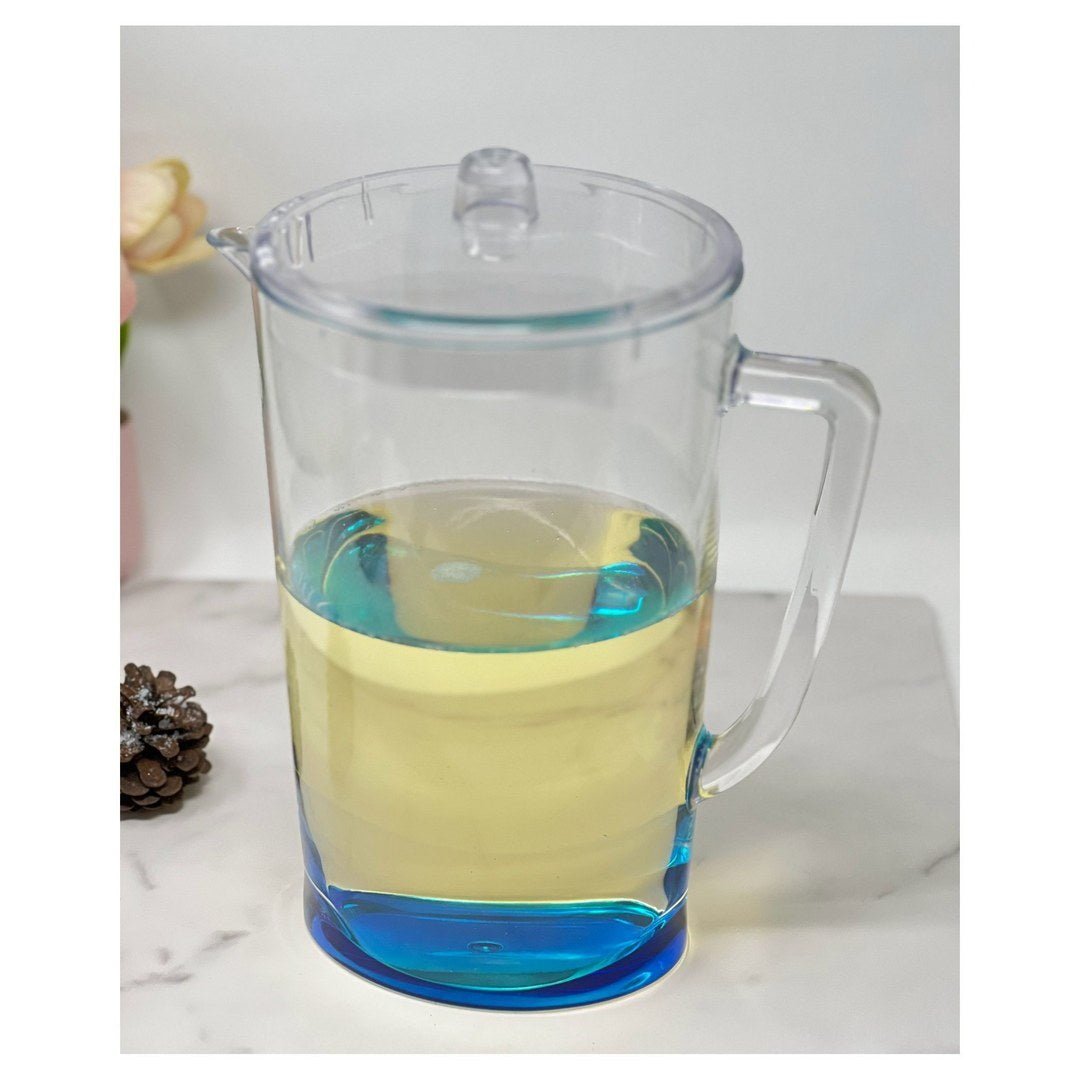 2.75 Quarts Water Pitcher with Lid, Oval Halo Design Plastic Pitcher with Spout - Tuesday Morning - Drinking Glasses