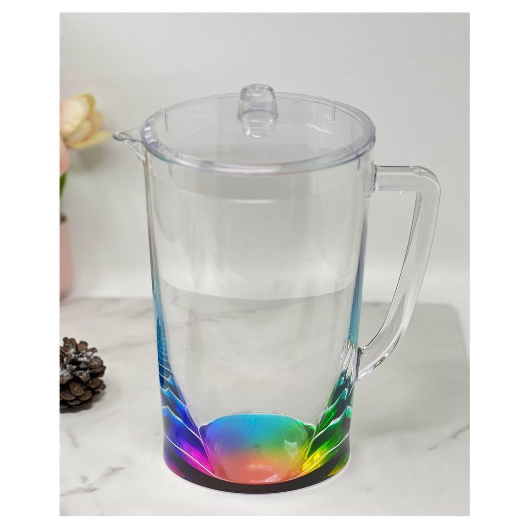 2.75 Quarts Water Pitcher with Lid, Oval Halo Design Unbreakable Plastic Pitcher, Drink Pitcher, Juice Pitcher with Spout BPA Free - Tuesday Morning - Drinking Glasses