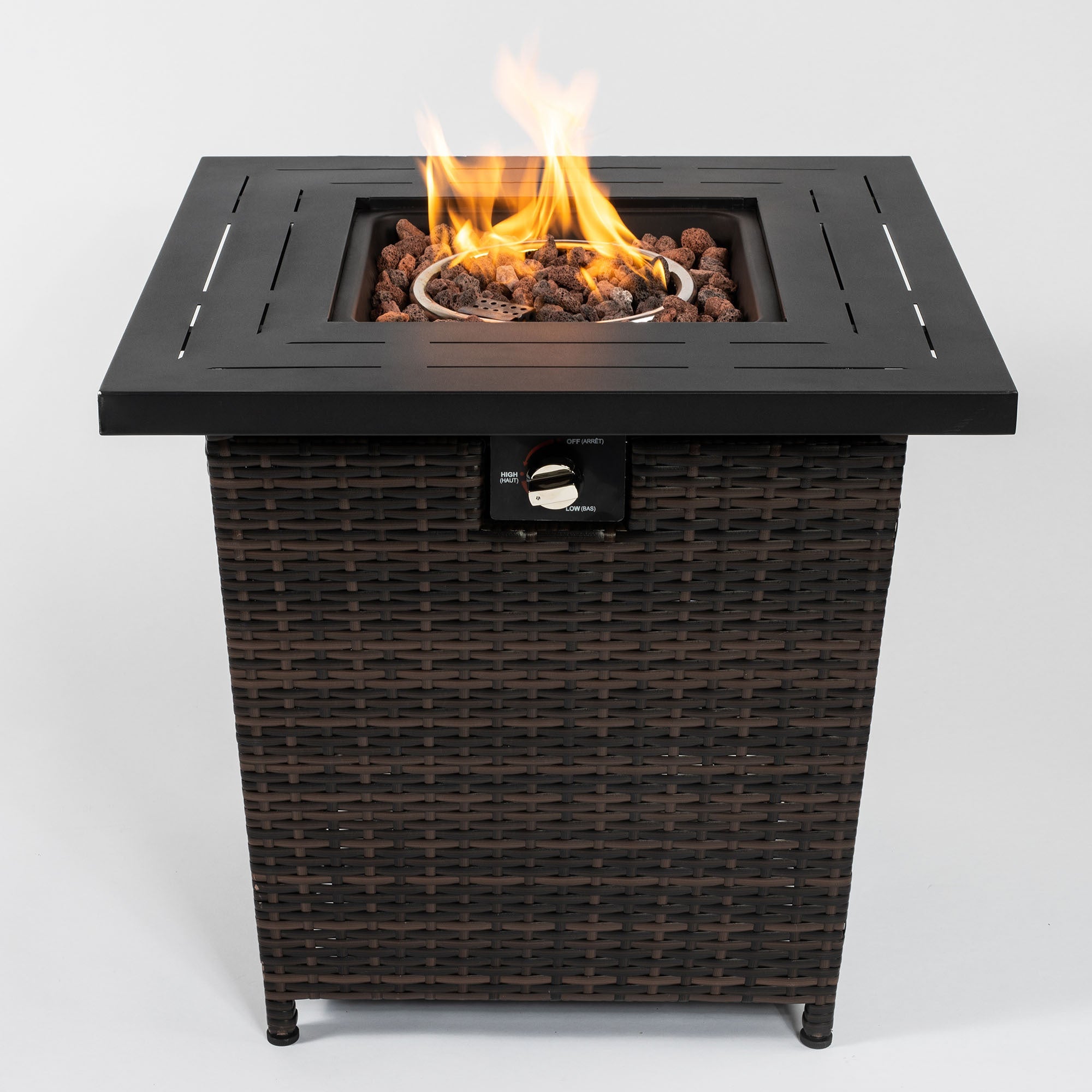 28inch Wicker Square Fire Pit Table - Tuesday Morning - Fire Pits